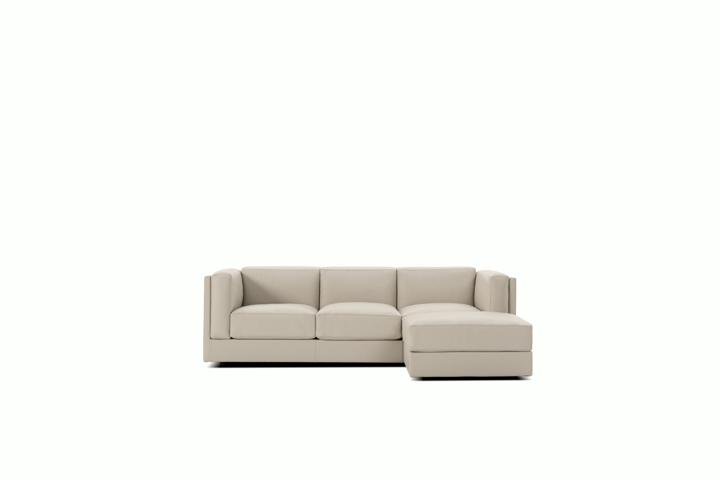 Symme Sectional Chaise - Leather Frame