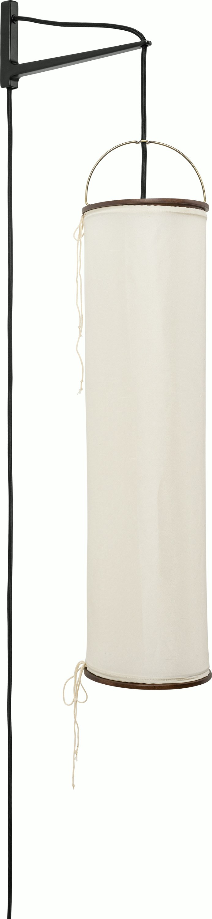 A detailed look at a Silk Lantern Wall Lamp in Natural White Silk.