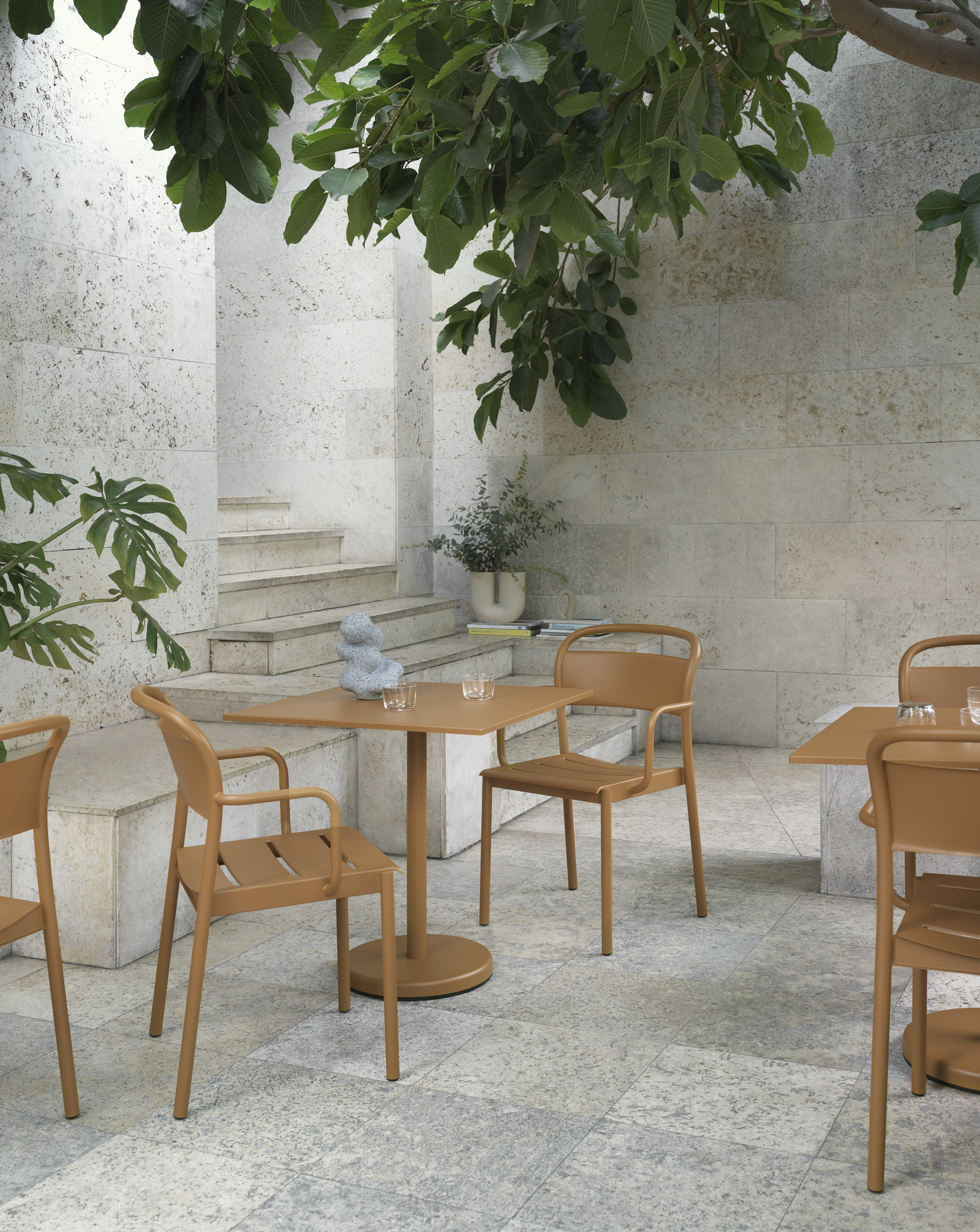 Linear Steel Caf&eacute; Table