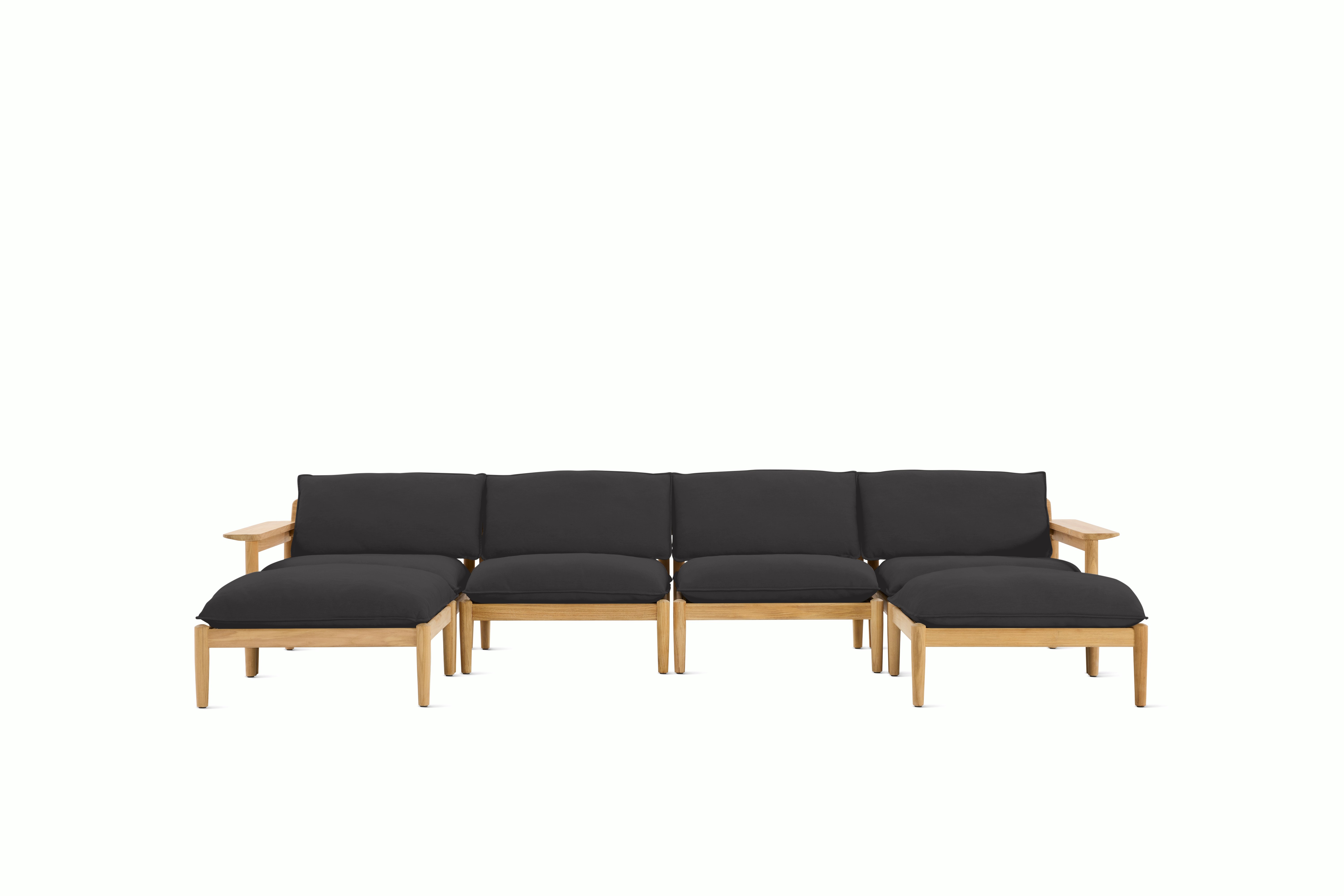 Terassi Double Chaise Sectional - Char, FSC Certified