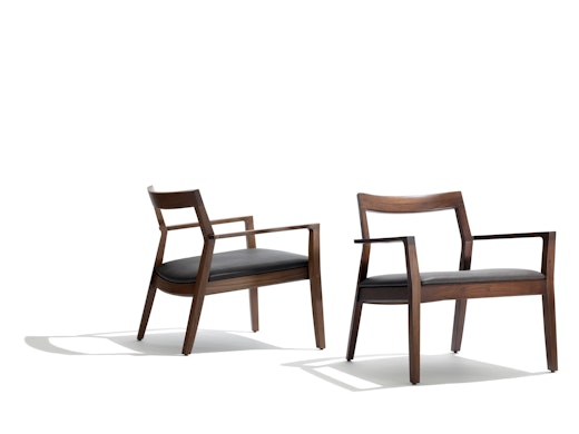 Knoll American Walnut Krusin Lounge Chair with Torello leather