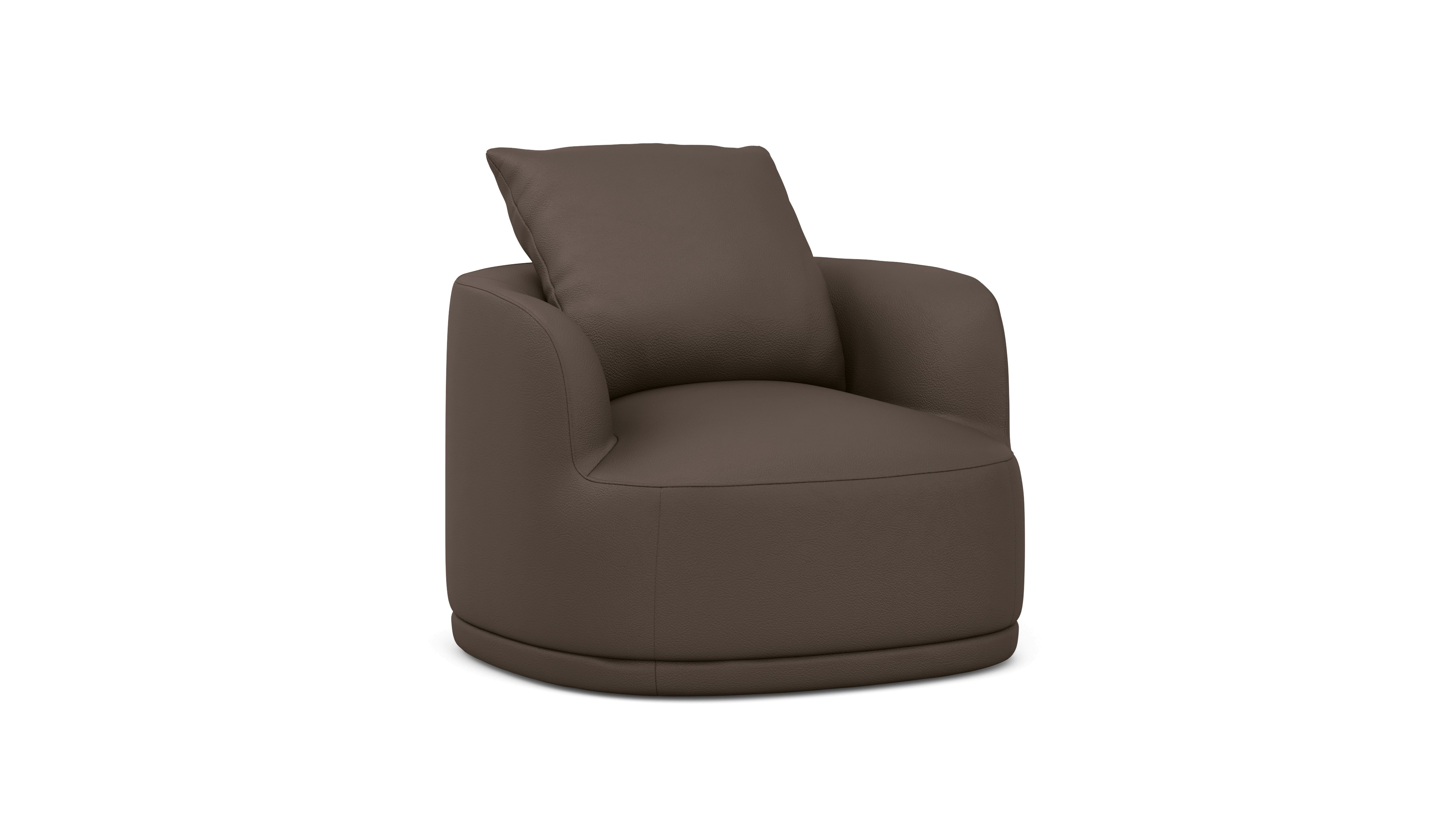 A Atlason Composed Swivel Chair in Java Viewed from an angle.