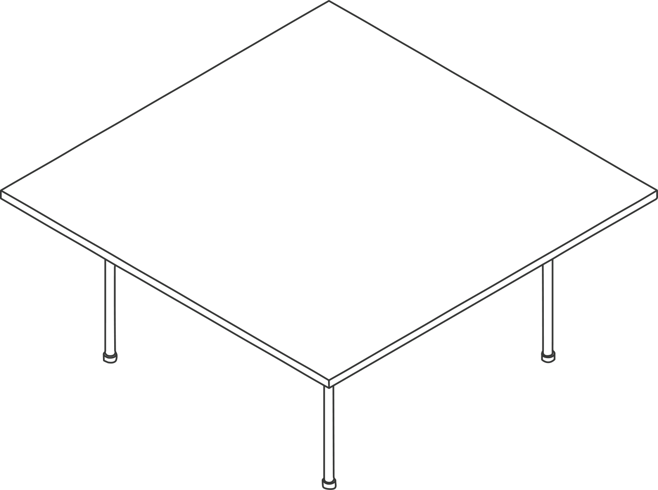 A line drawing - Claw Table | Square