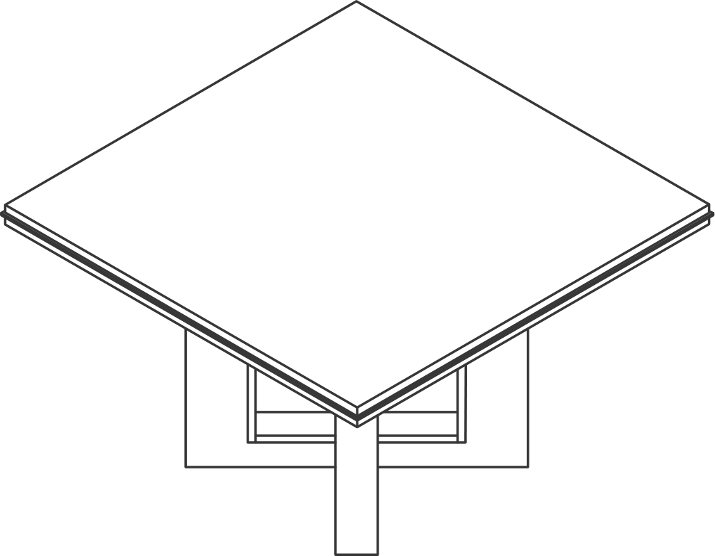 A line drawing - Highline Fifty Meeting Table | Square