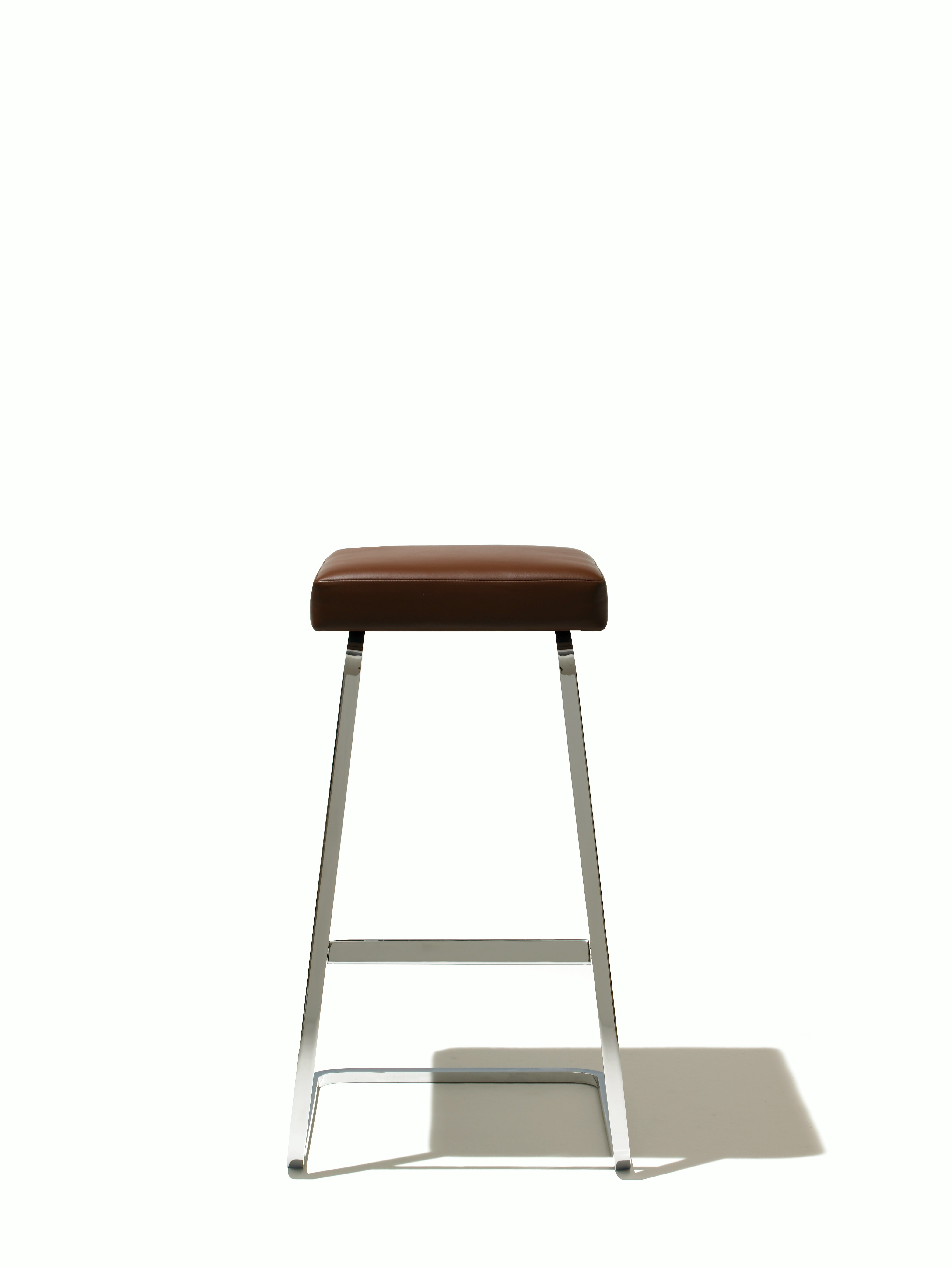 Four Seasons Barstool by Mies van der Rohe in brown leather