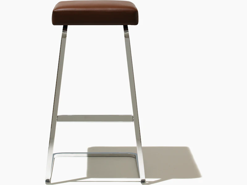 Four Seasons Barstool by Mies van der Rohe in brown leather