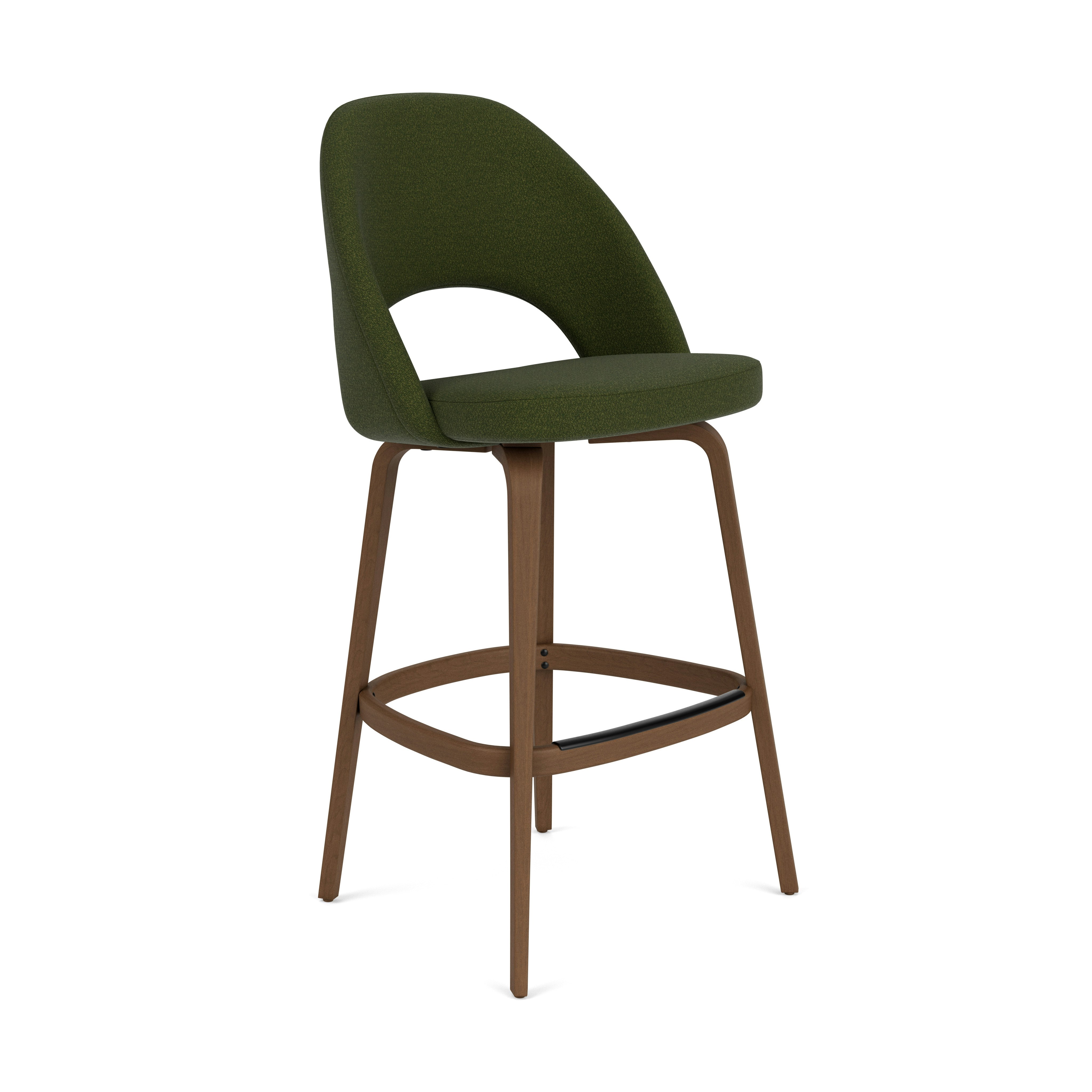 Saarinen Executive Stool - Bar Height, Classic Boucle, Rover, Light Walnut