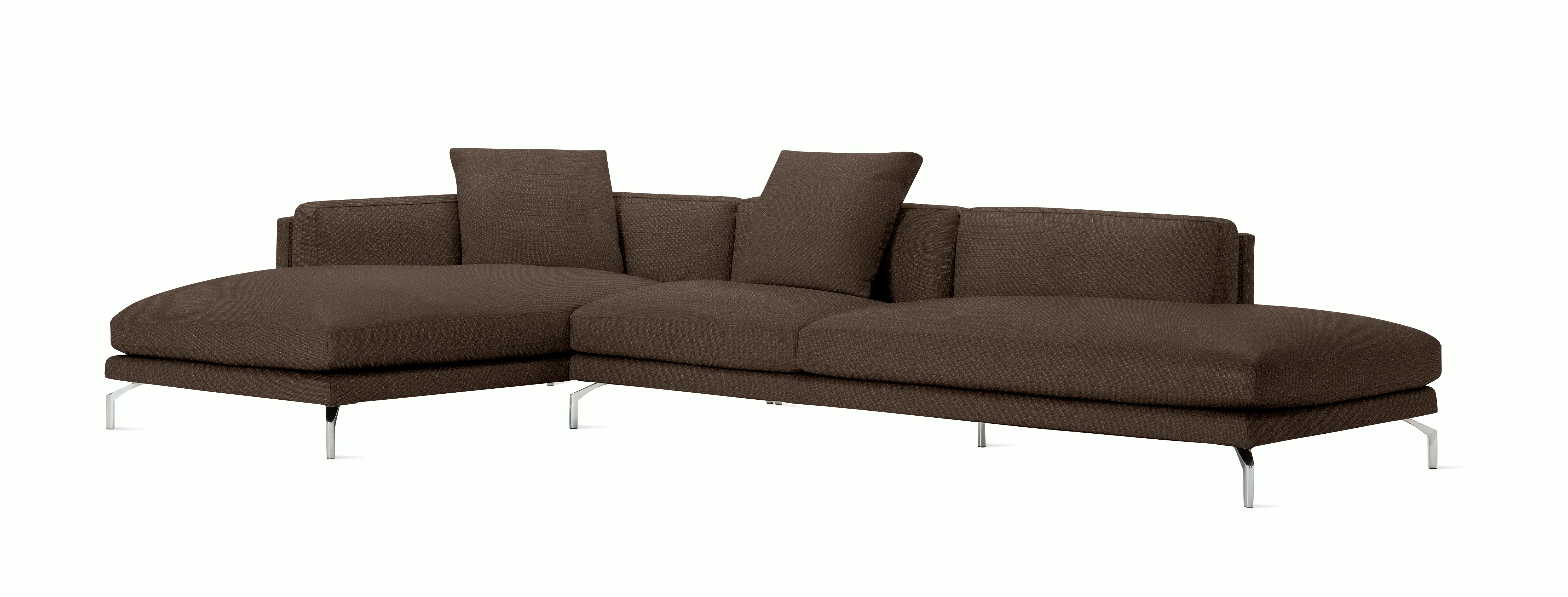 Como Open Sectional - Left Facing, Fabric, Album Linen, Espresso