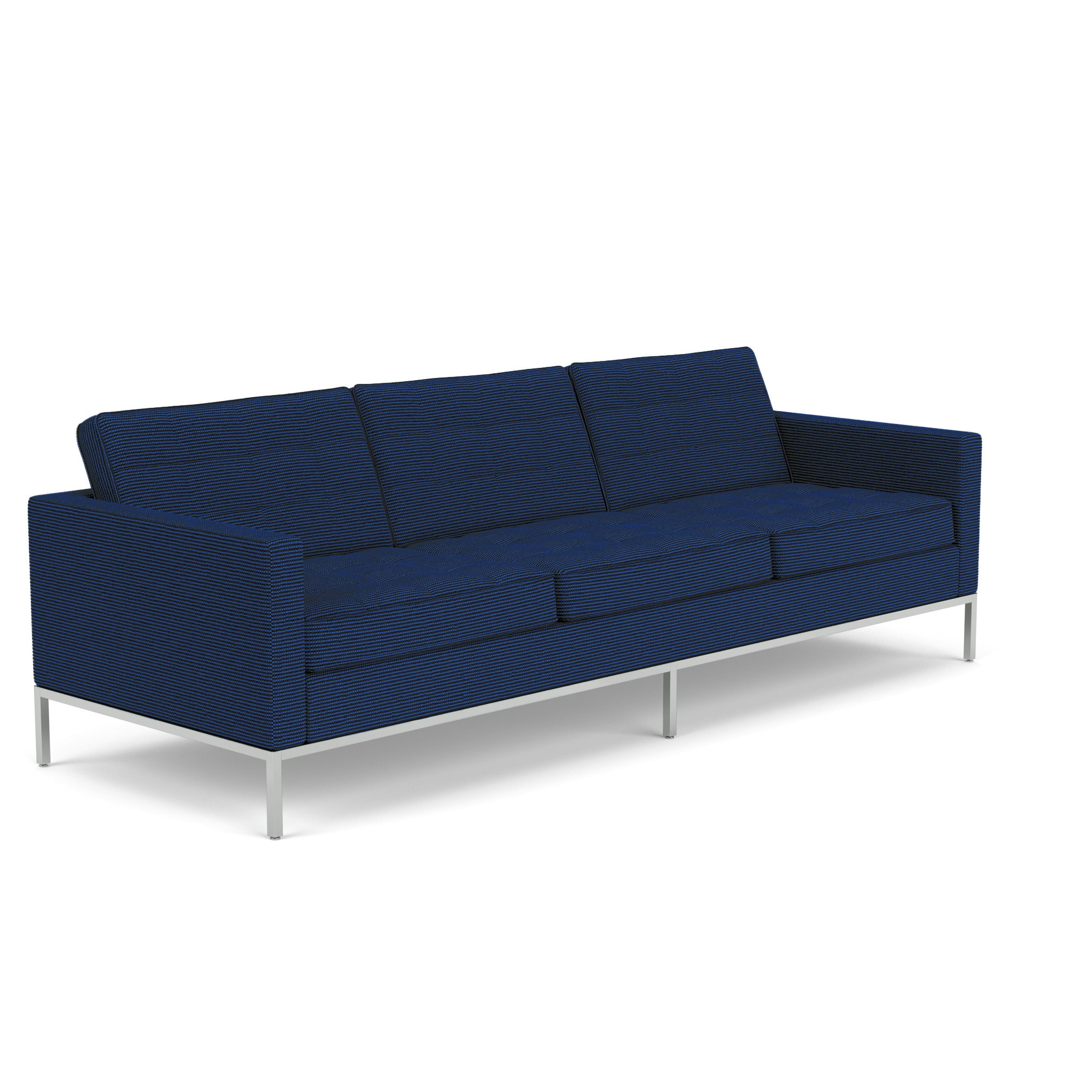 A Florence Knoll Sofa in Lazuli viewed from an angle.