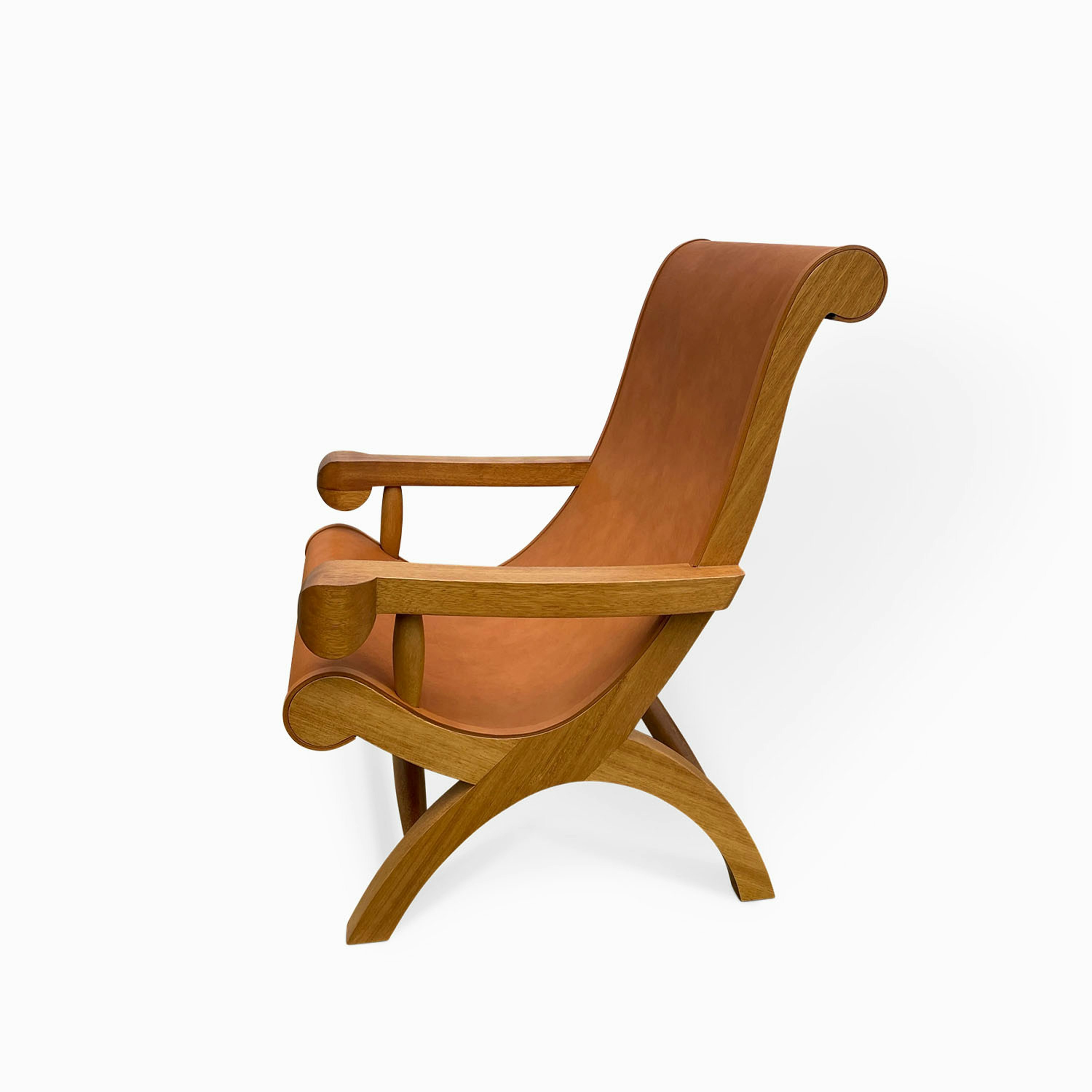 Butaque Armchair - Iroko, Cognac Hide Leather
