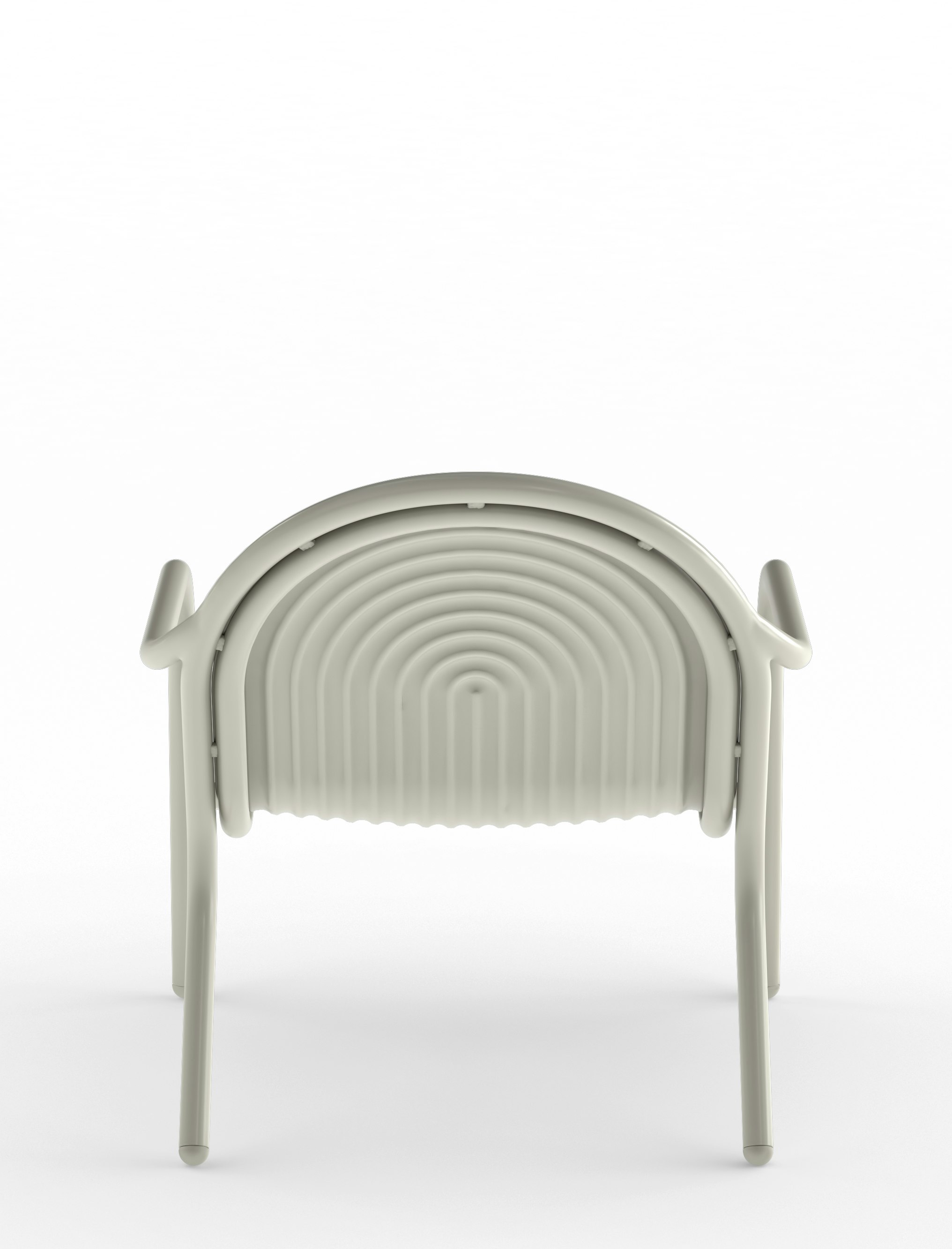 A Groove Outdoor Lounge Chair in Putty viewed from Back.