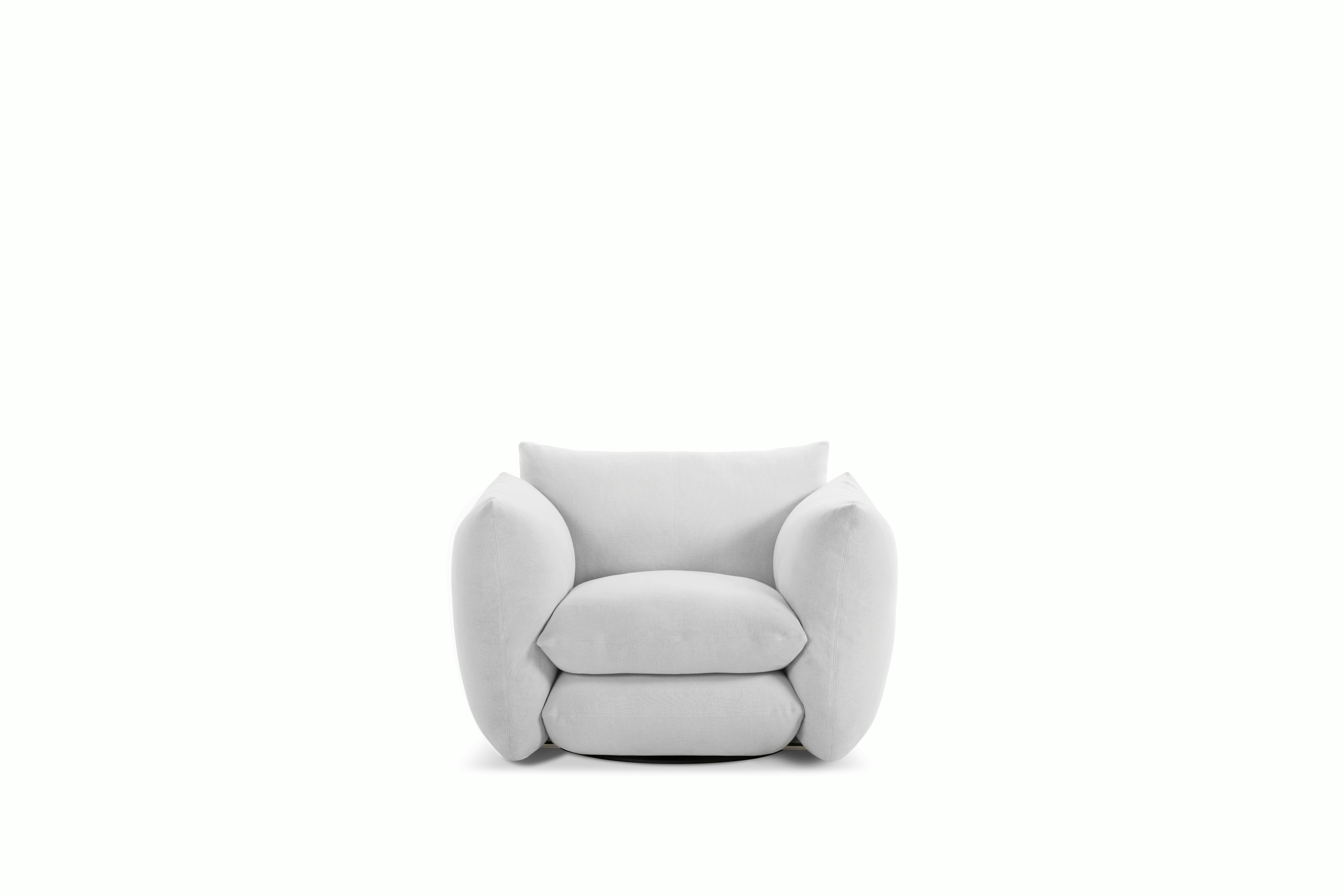 A Perron Pillo Lounge Chair in Winter viewed from the front.