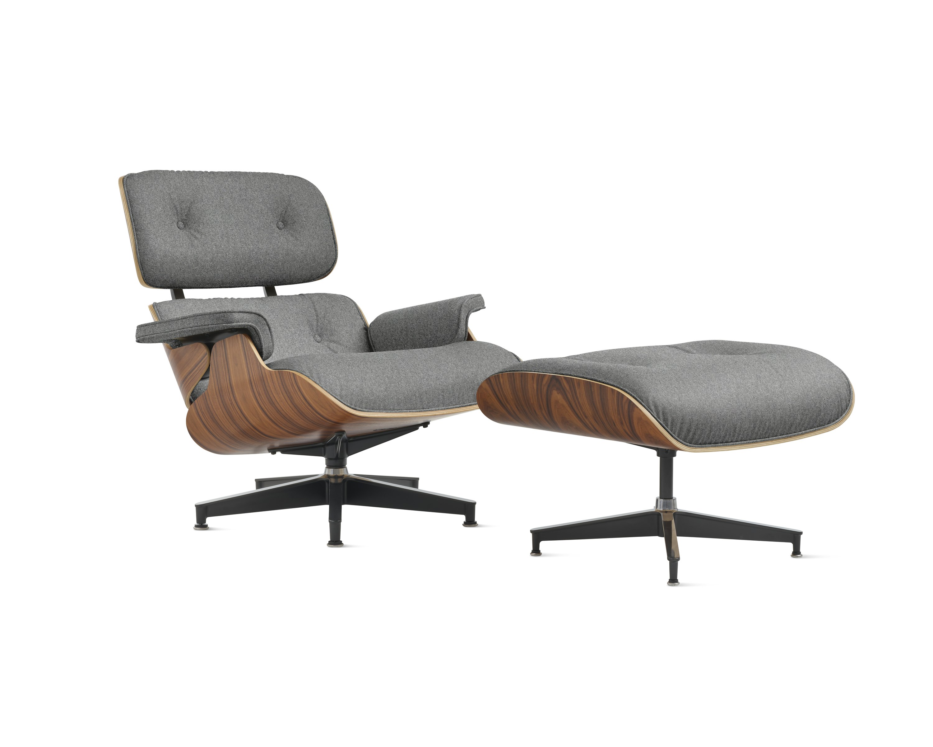 Eames Lounge Chair and Ottoman - Standard or Tall, Santos Palisander, Luce, Scoria