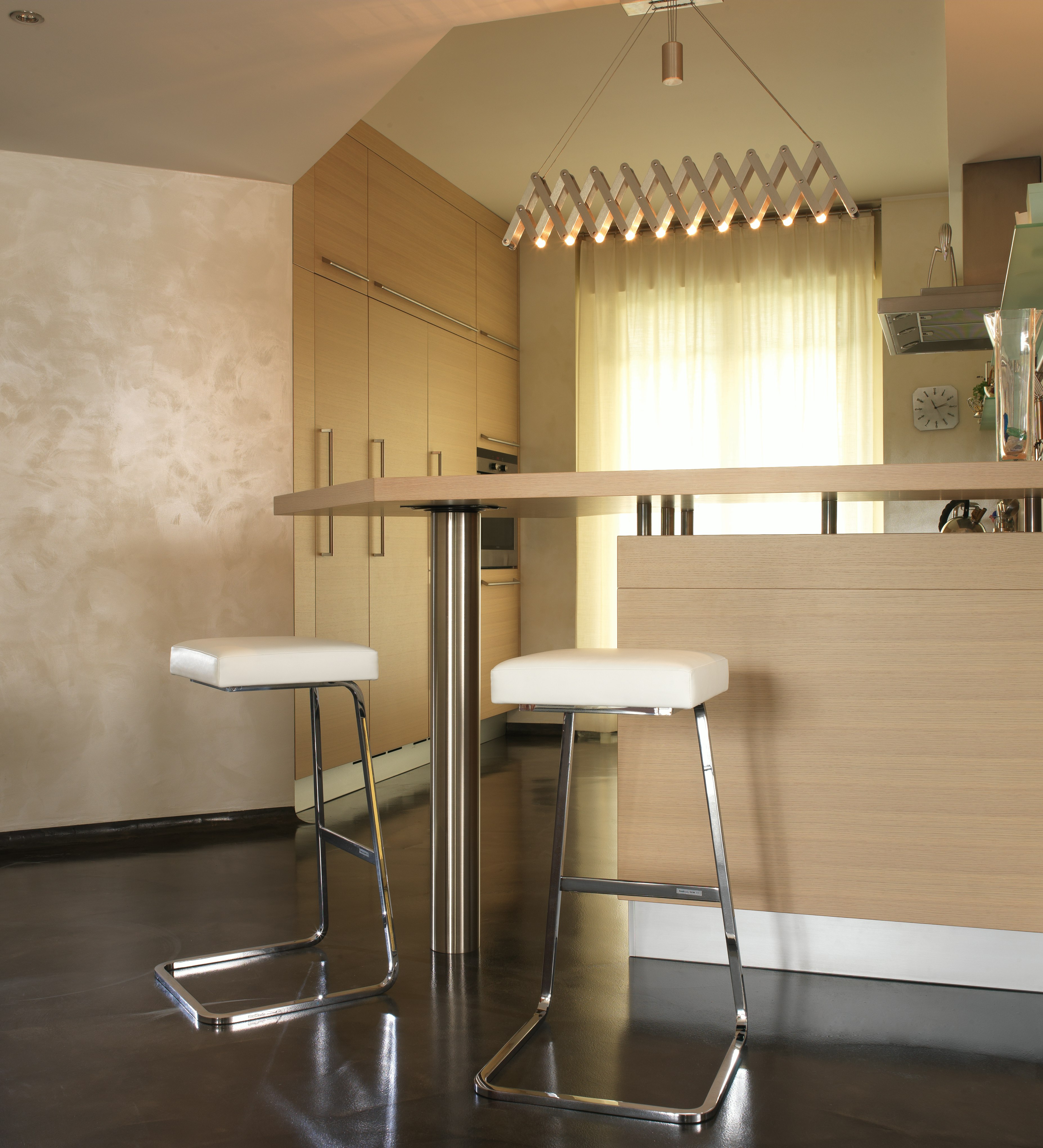 Four Seasons white leather barstool