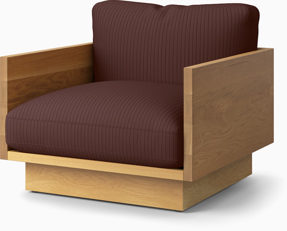 Pawson Drift Lounge Chair - Passage, Claret, White Oak