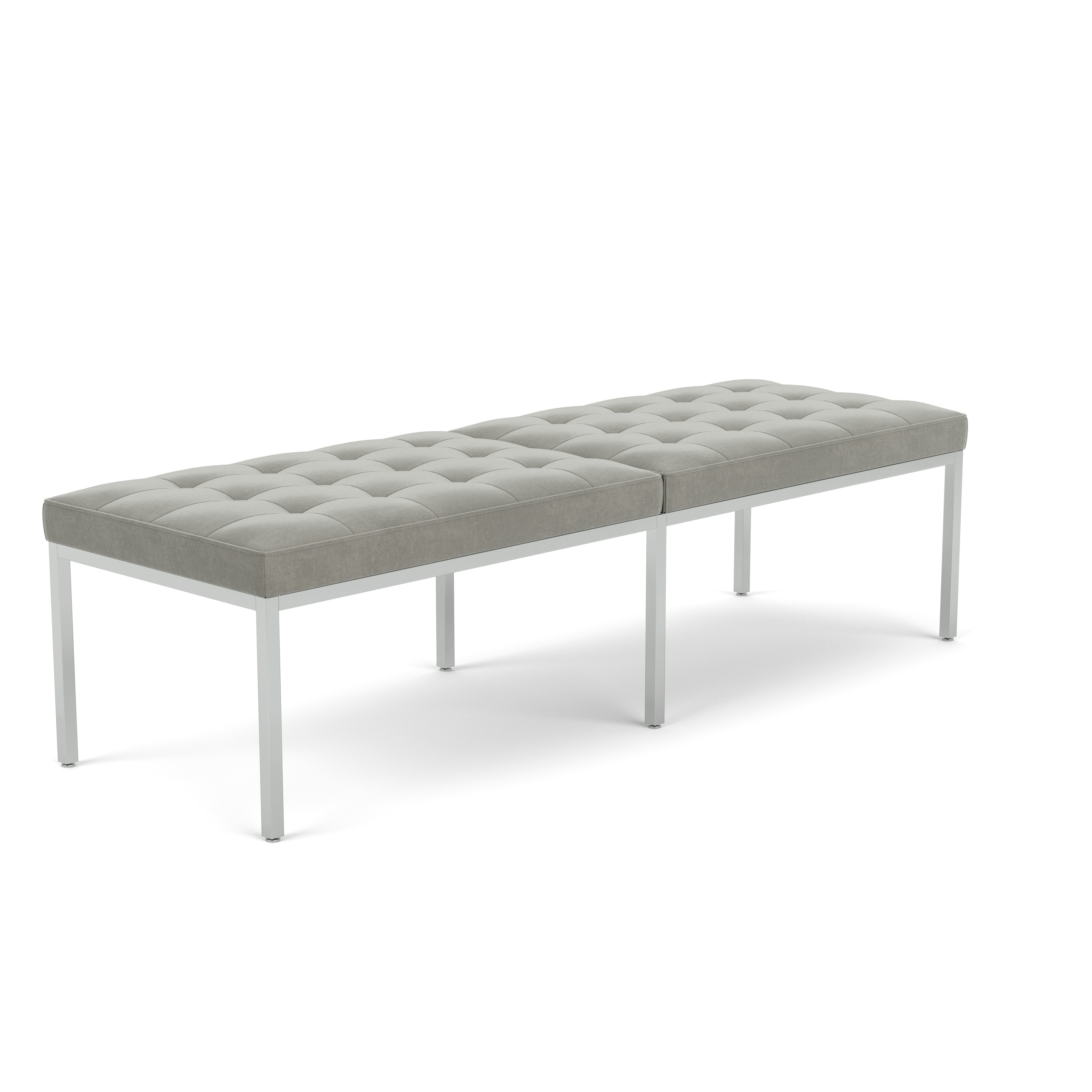 Florence Knoll Bench - Three Seater, Knoll Velvet, Cirrus