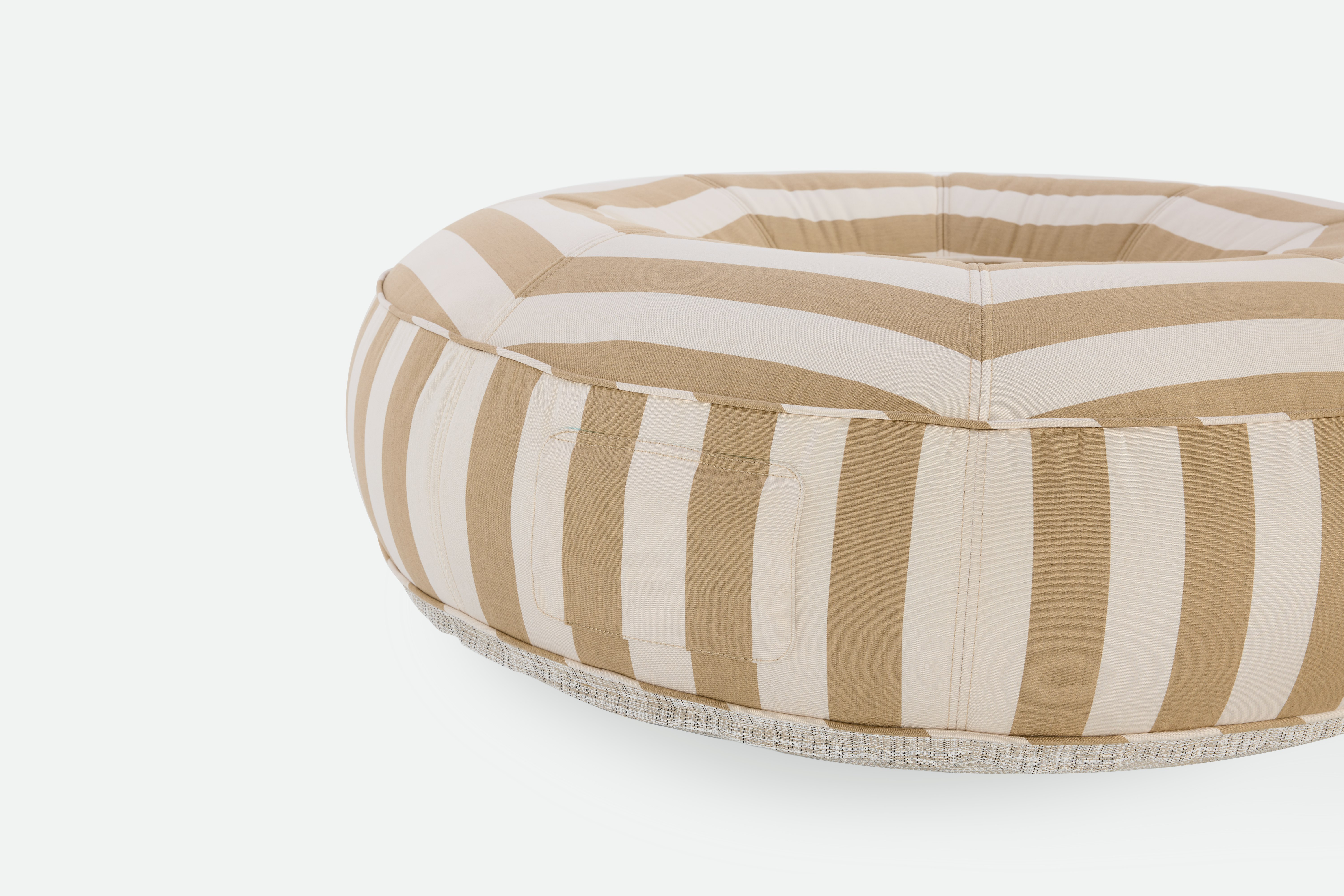 Ring Lilo Pool Float - sand/white stripe