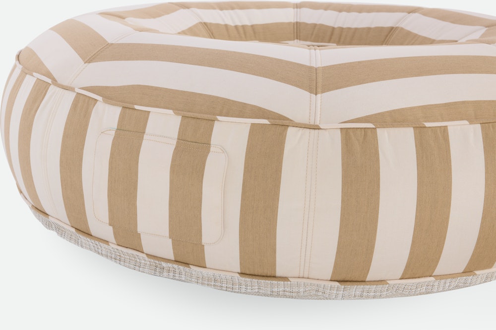 Ring Lilo Pool Float - sand/white stripe