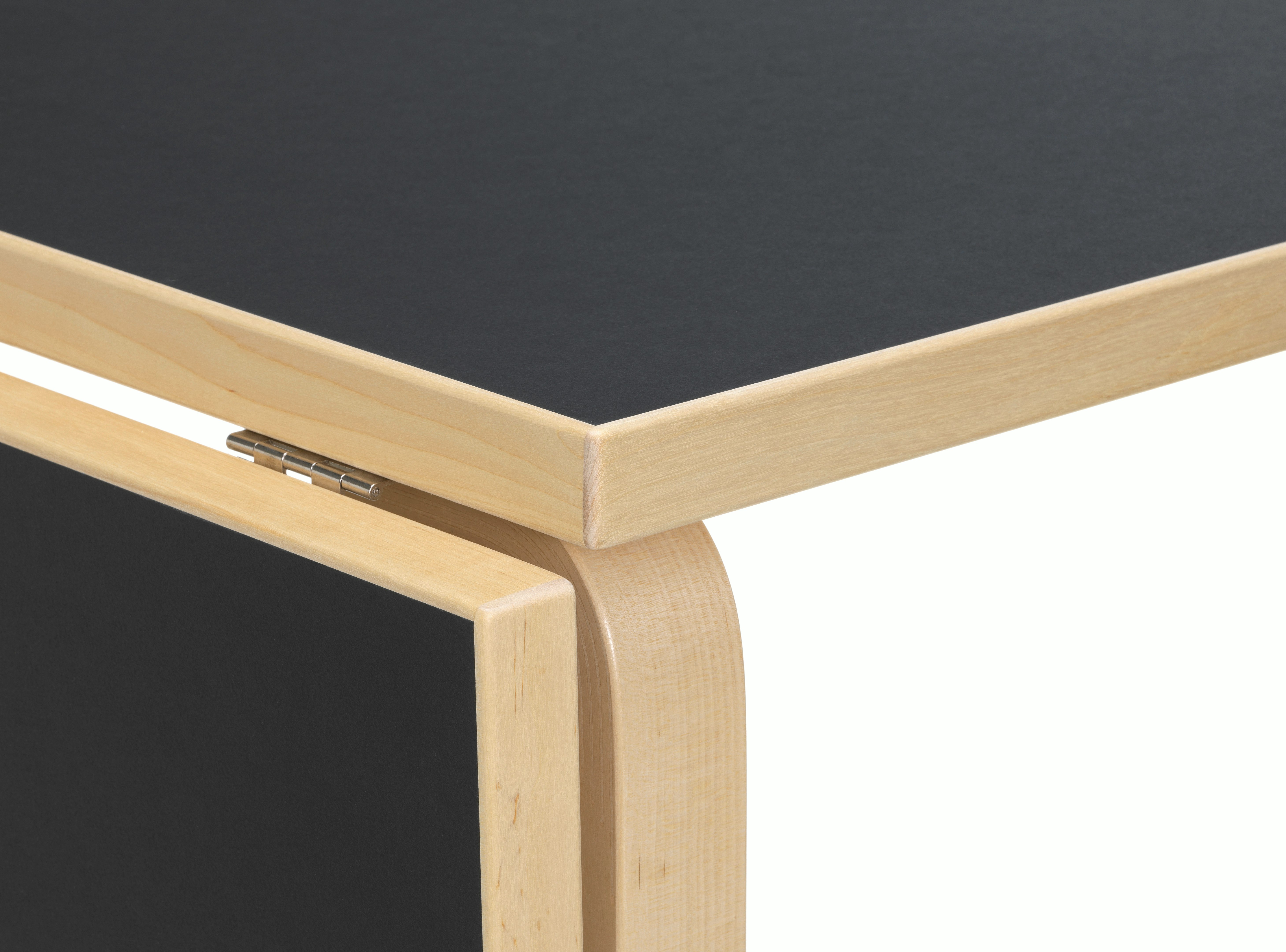 DL81 Table - Lacquered Birch , Black Linoleum