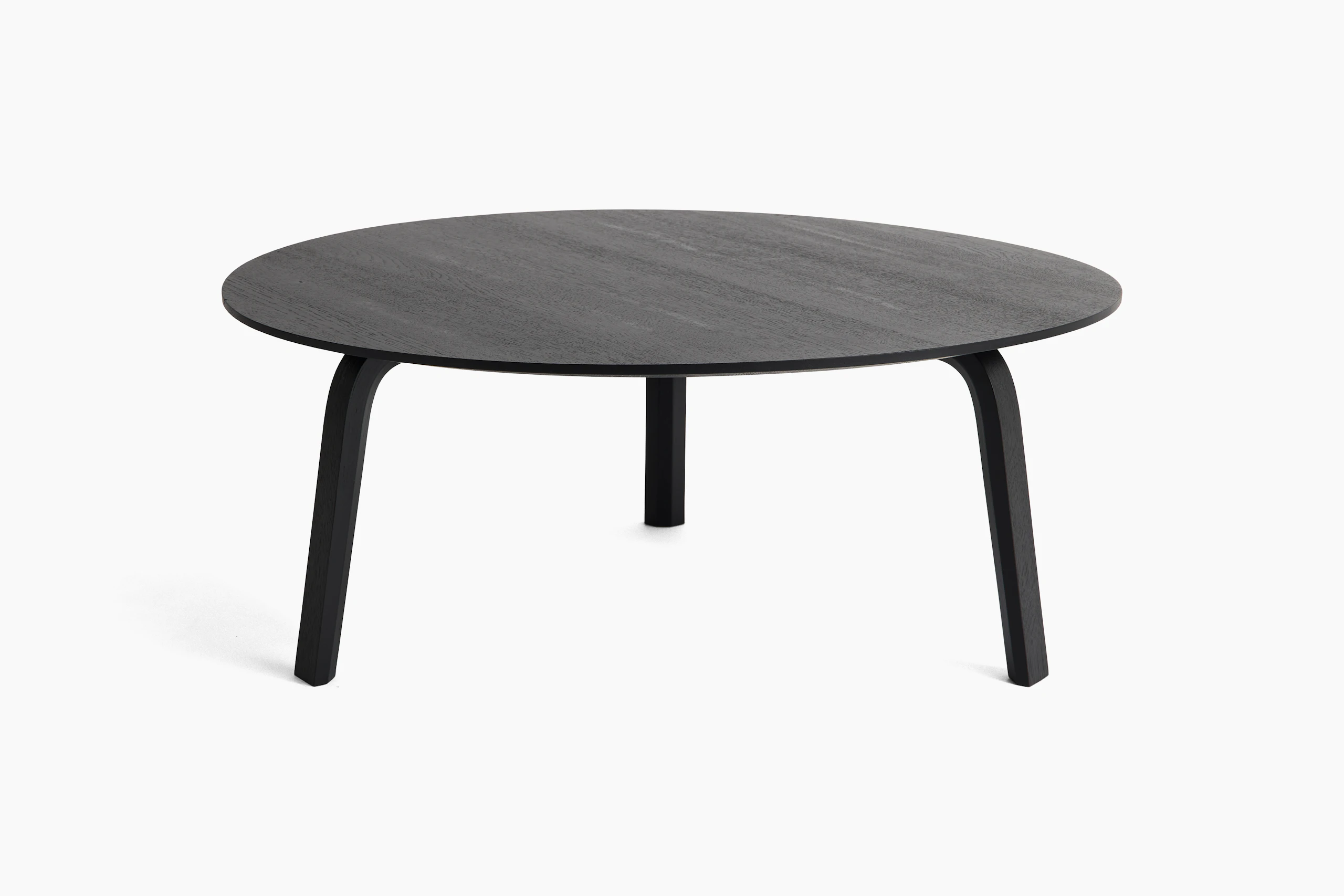 Coffee table in black oak finish, front view