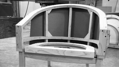 Frame of Sophora Lounge Chair at Nemschoff factory in Sheboygan, Wisconsin.