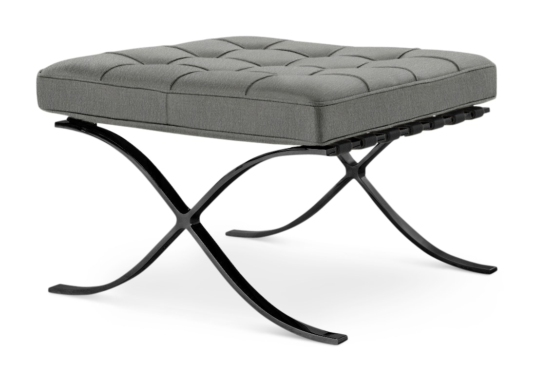 Barcelona Stool in Haven,  Pewter,  Black