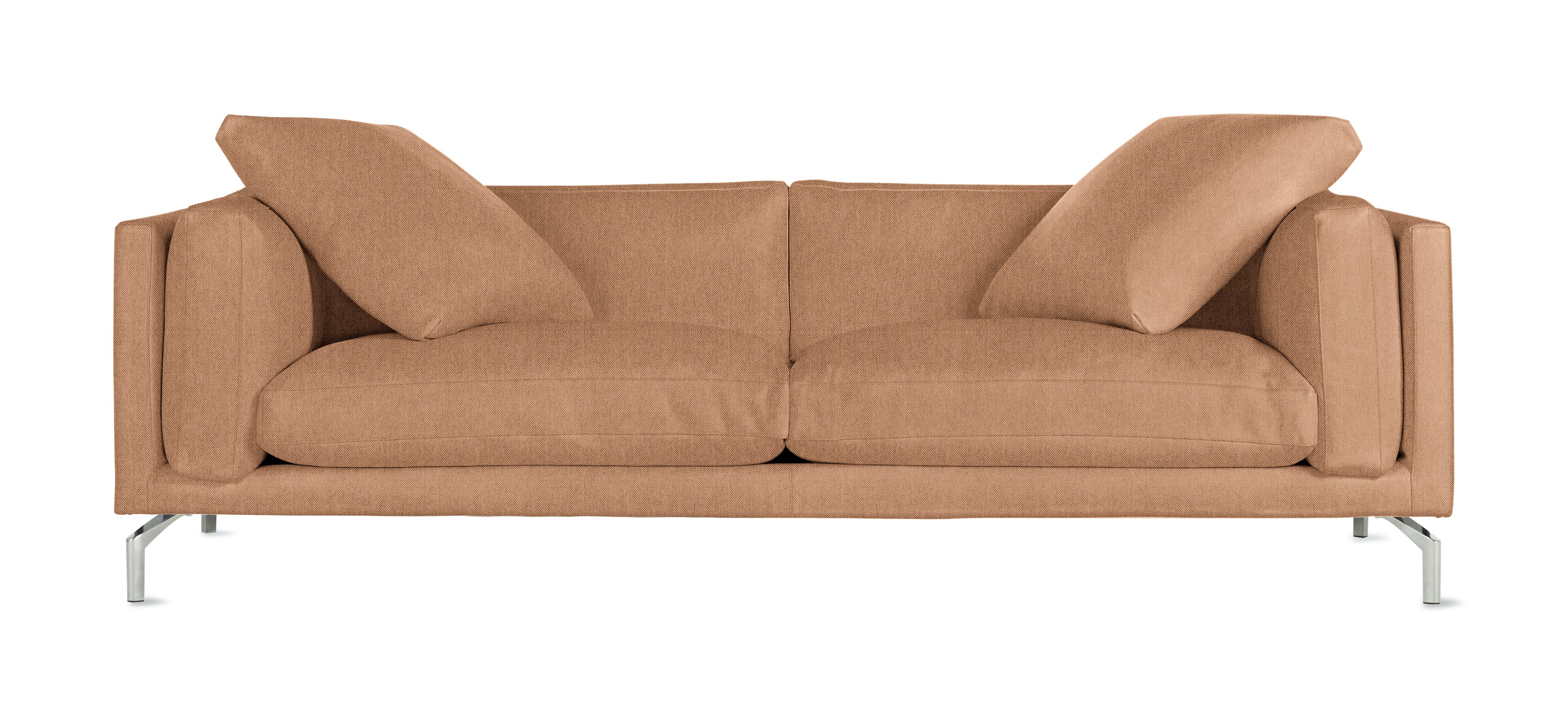 A Como Sofa in Mode: Camel viewed from the front.