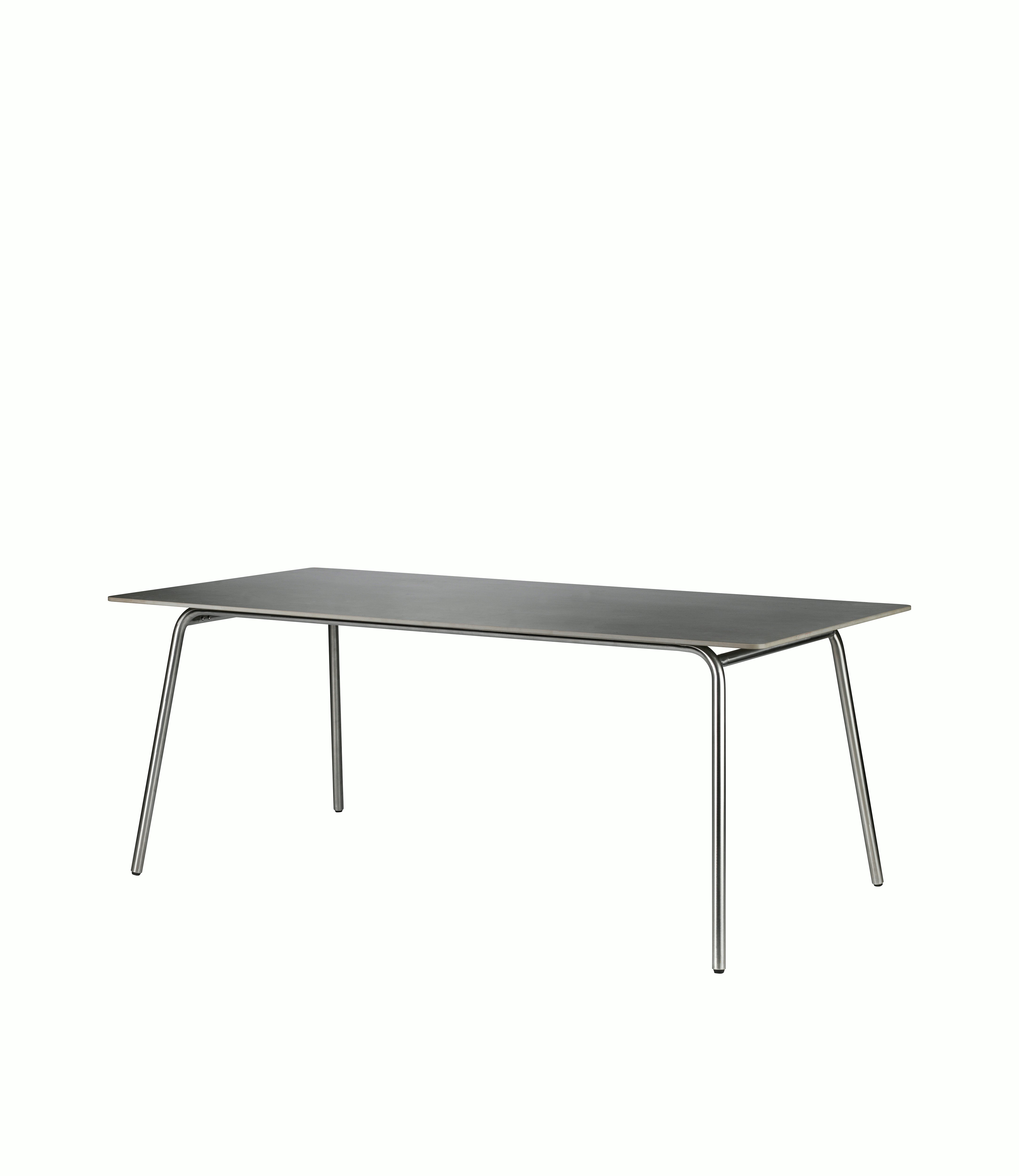 A Teglgaard Outdoor Dining Table in Rectangle viewed from an angle.