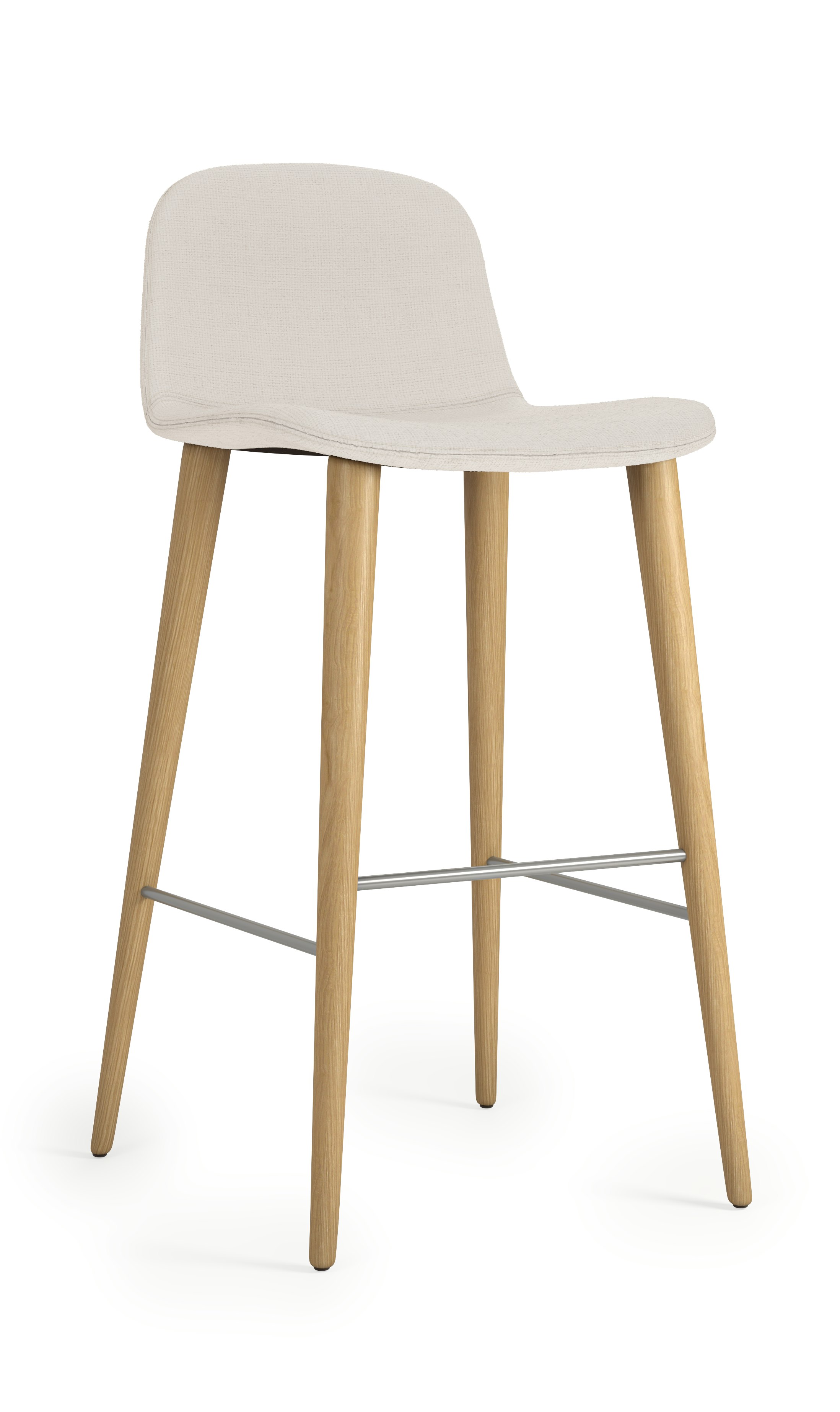 Bacco Stool - Bar Height,  Space,  111 Chalk,  Oak