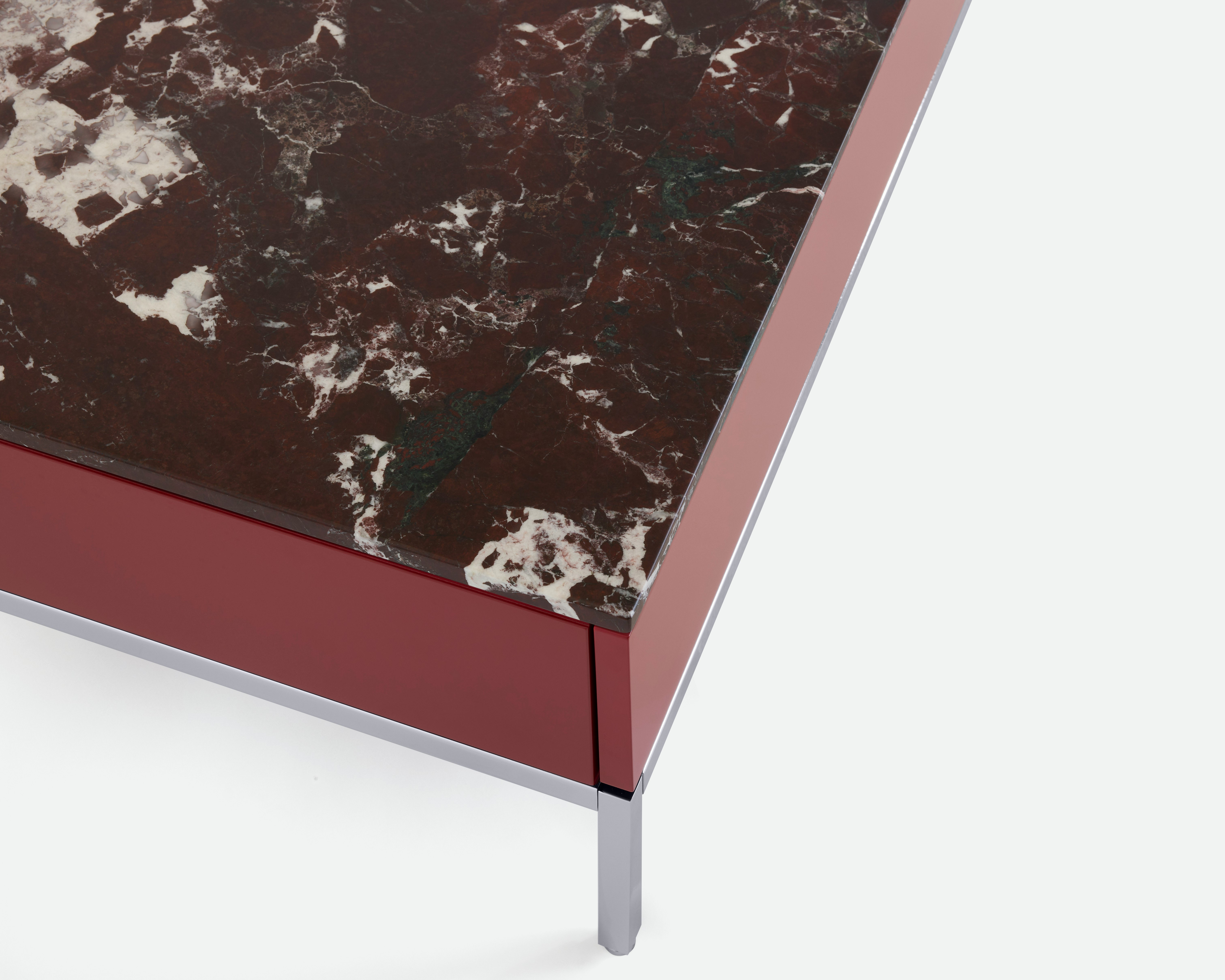 Knoll Chermayeff Coffee Table - Dark Red Lacquer, Rosso Rubino