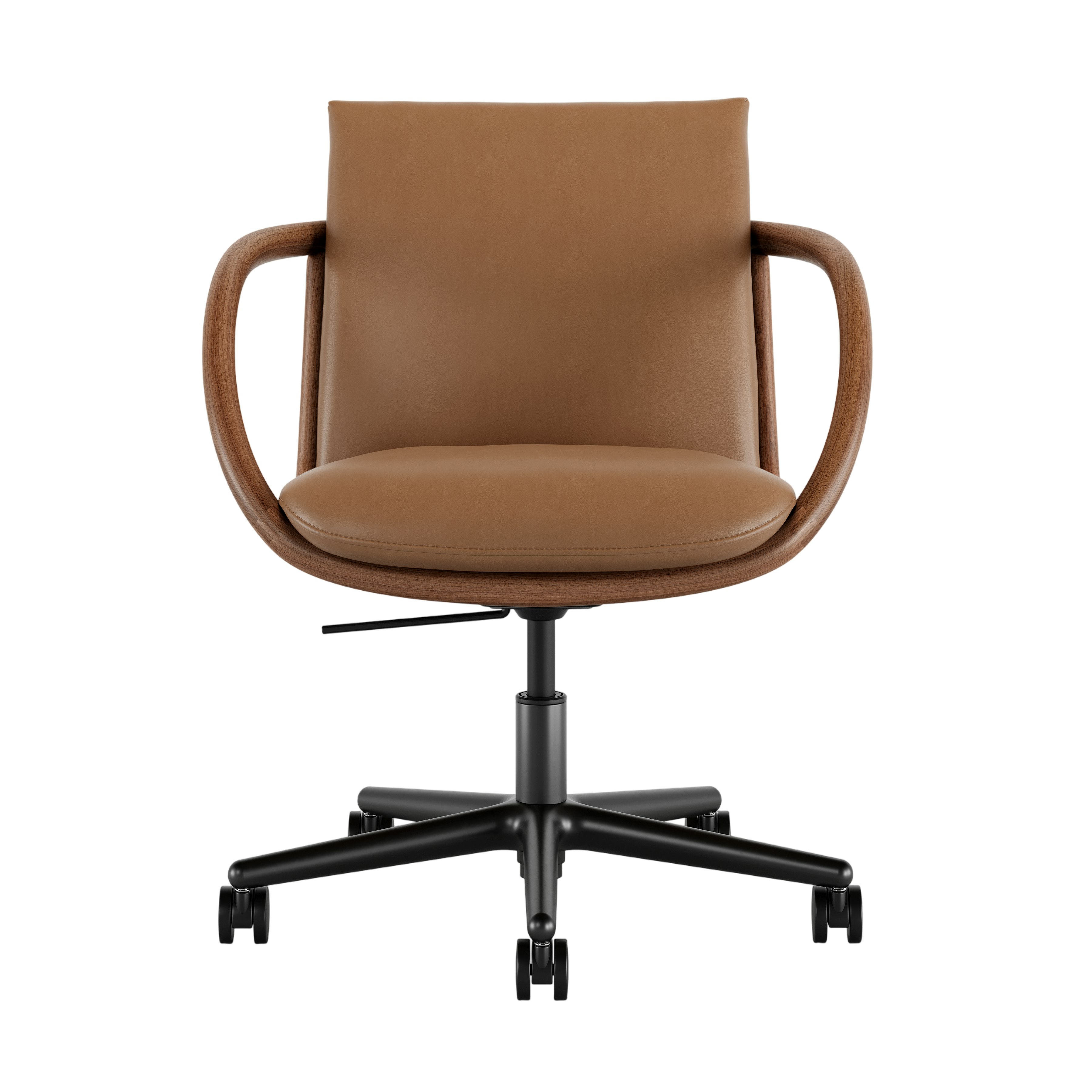 Full Loop Task Chair - Bristol Leather Desert,  Walnut,  Black