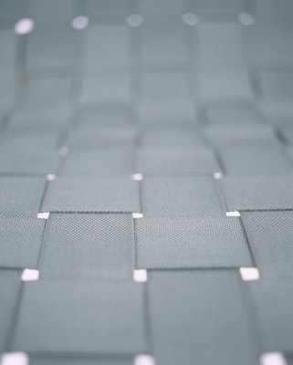 Risom Lounge Chair green webbing detail