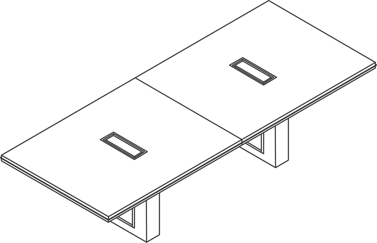 A line drawing - Highline Fifty Conference Table | Rectangular