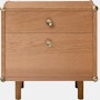 Lafayette Bedside Table - White Oak, Unlacquered Brass