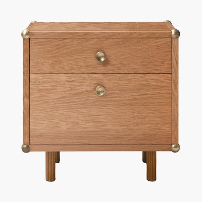Lafayette Bedside Table - White Oak, Unlacquered Brass Lafayette Bedside Table - White Oak, Unlacquered Brass