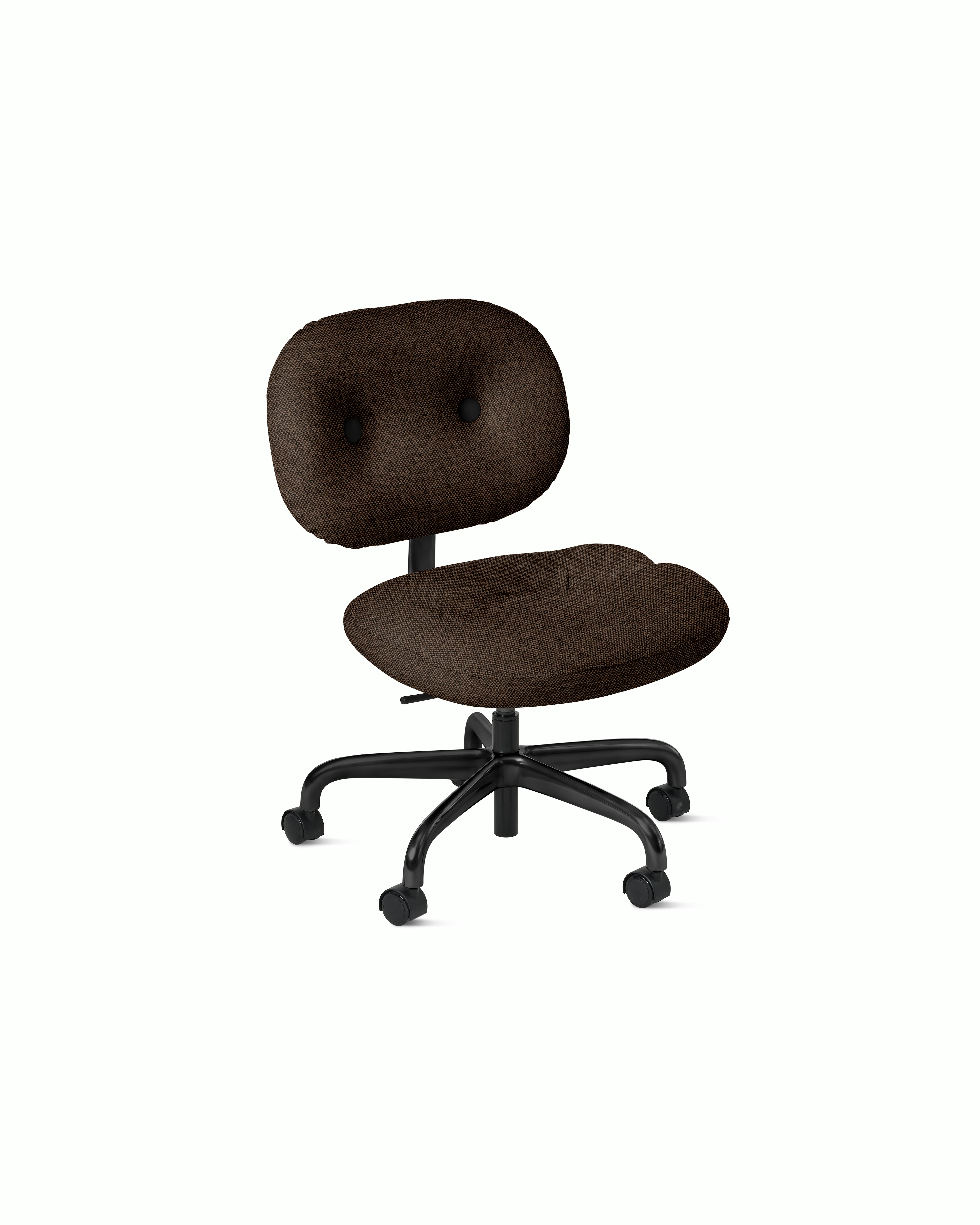 Morrison Hannah Task Chair - Without Arms,  Hourglass,  Mocha,  Black,  Soft Caster FSC Certified