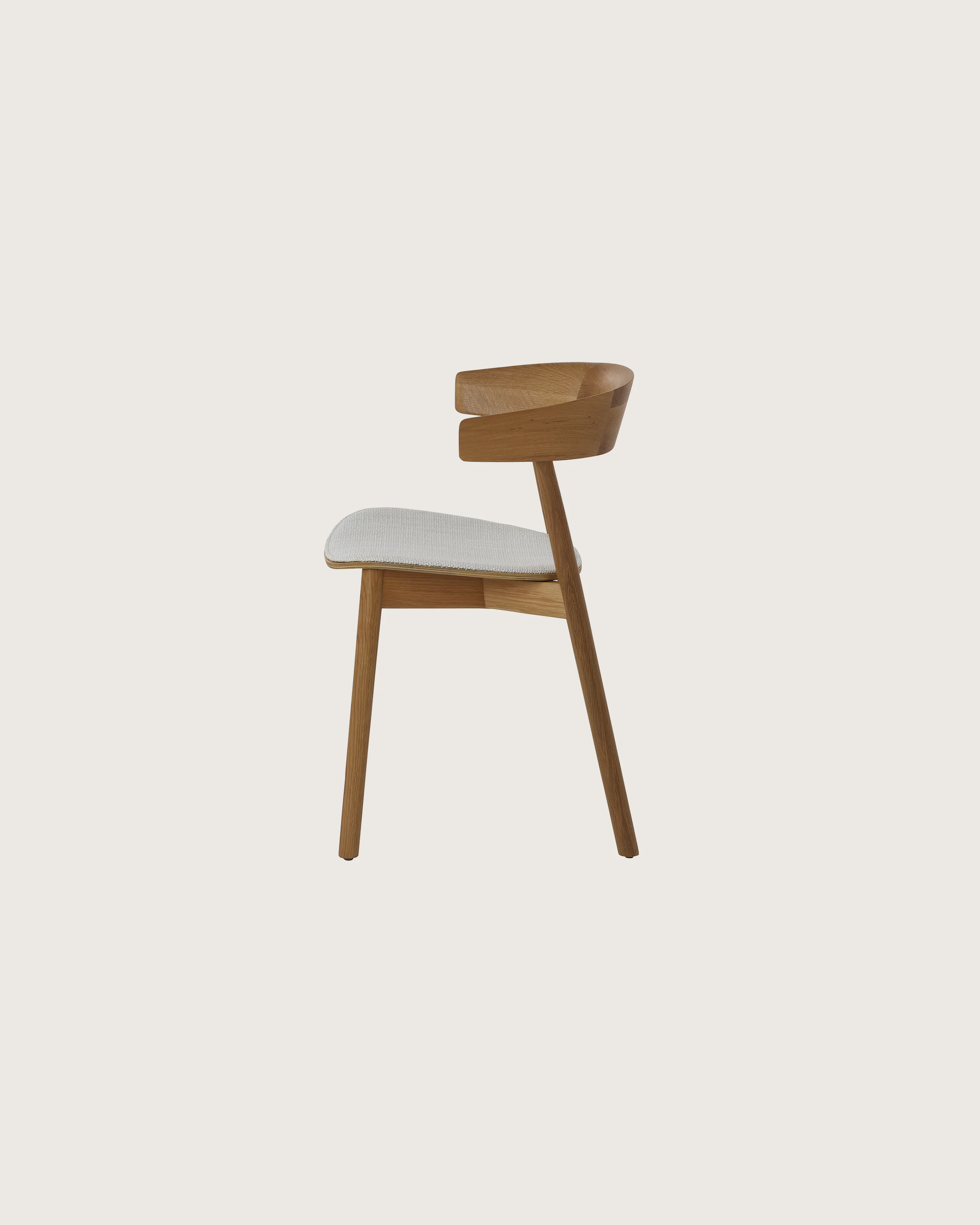 Leeway Chair by Keiji Takeuchi for Geiger, front view on a white sweep.