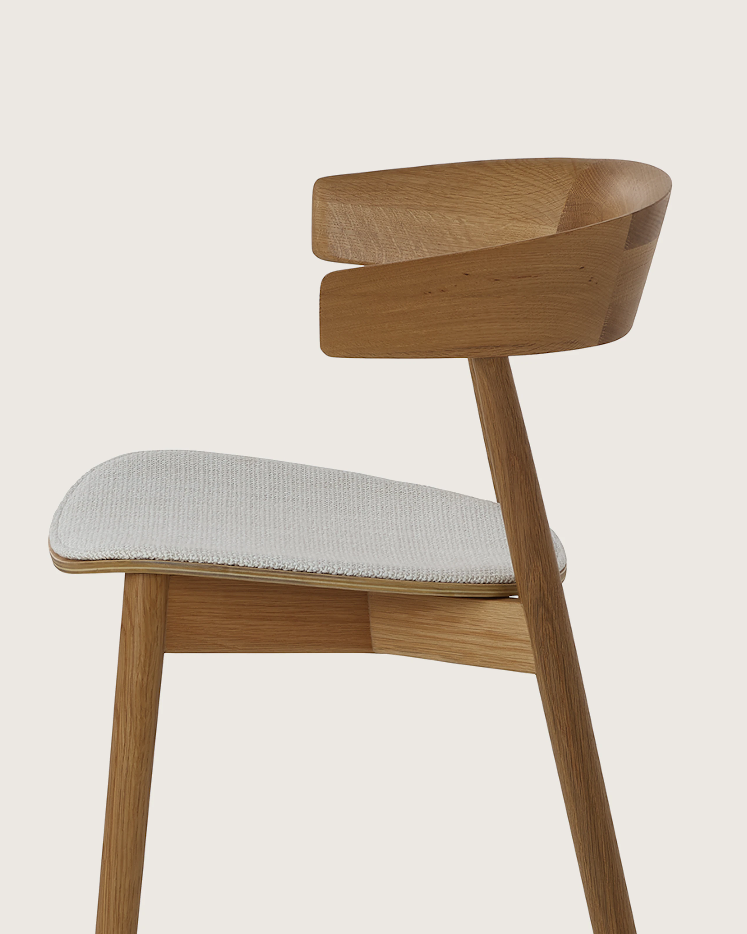 Leeway Chair by Keiji Takeuchi for Geiger, front view on a white sweep.