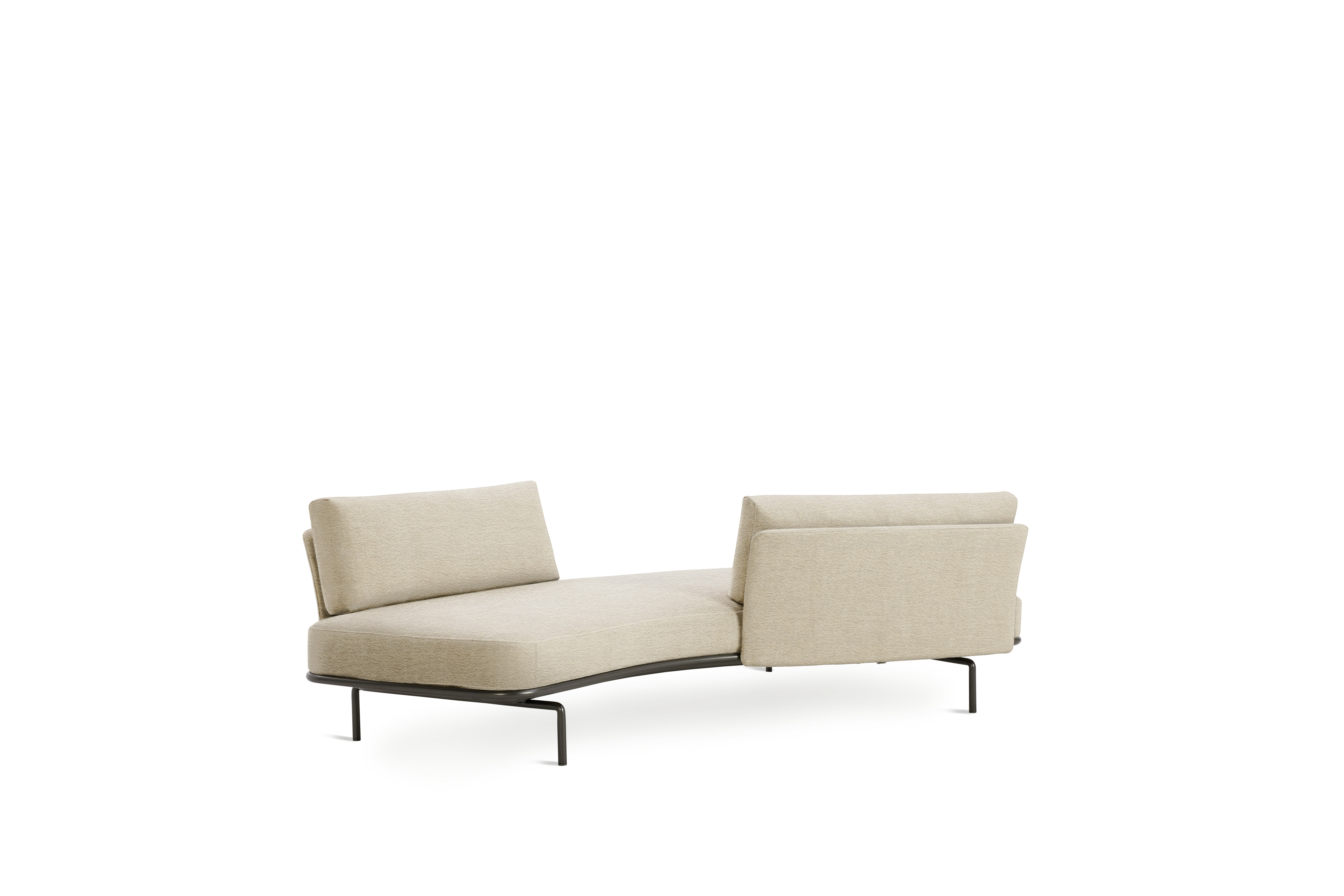 Panoramic Sofa - Left,  Medium / Large,  Curly,  Ivory,  Charcoal