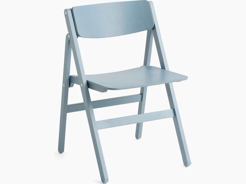 Backflip folding chair in cloud blue finish, angled