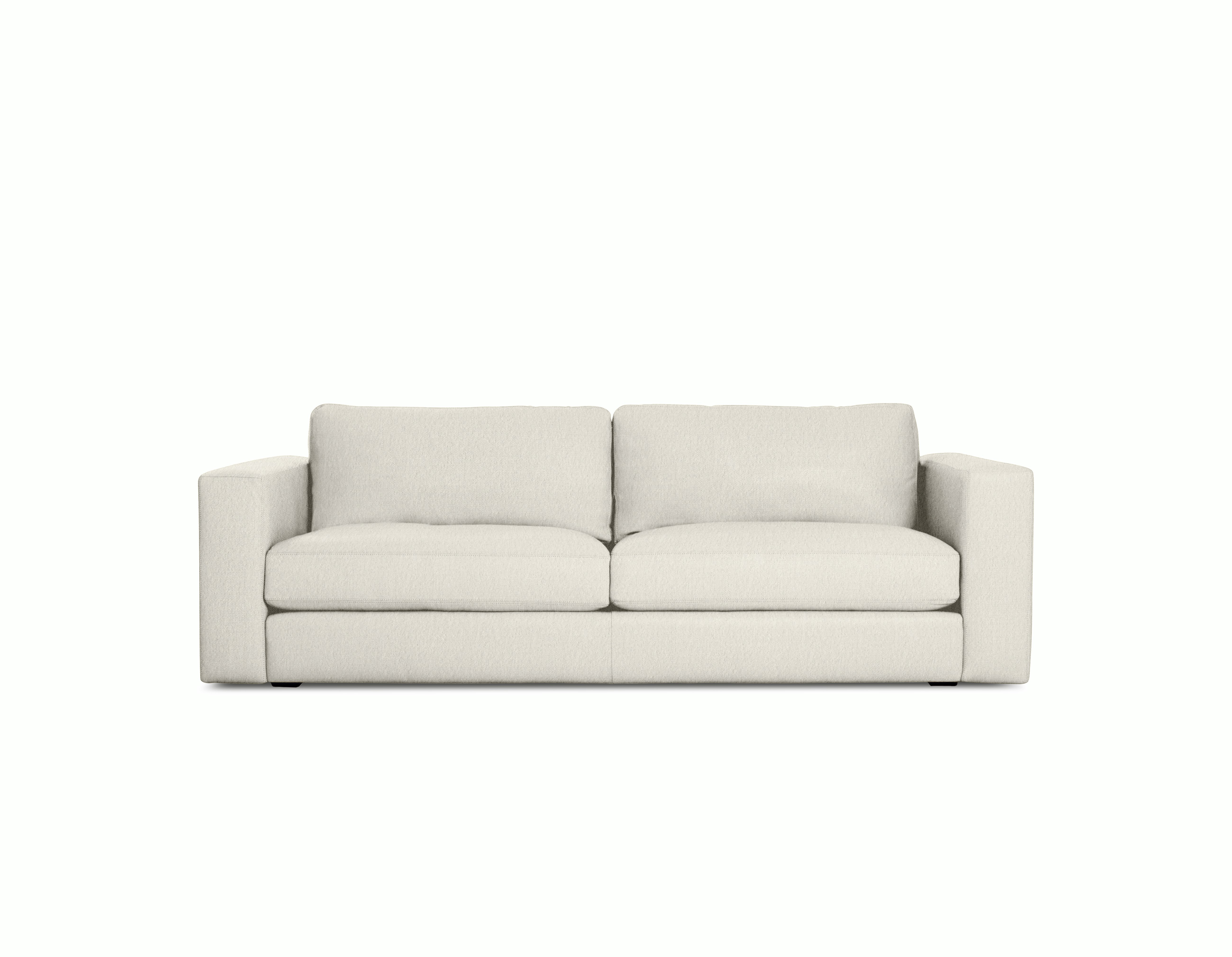 Reid Sofa - Two Seater,  Album Linen,  Magnolia with block leg