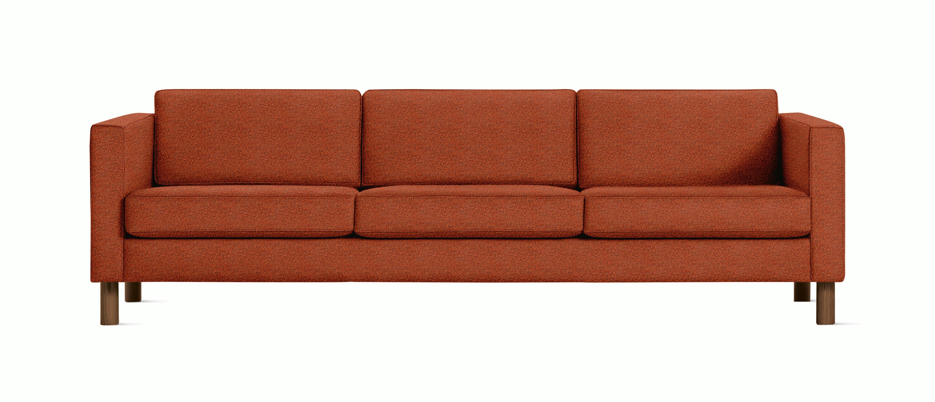 Lispenard Sofa three seater in terra cotta color with 6" legs.