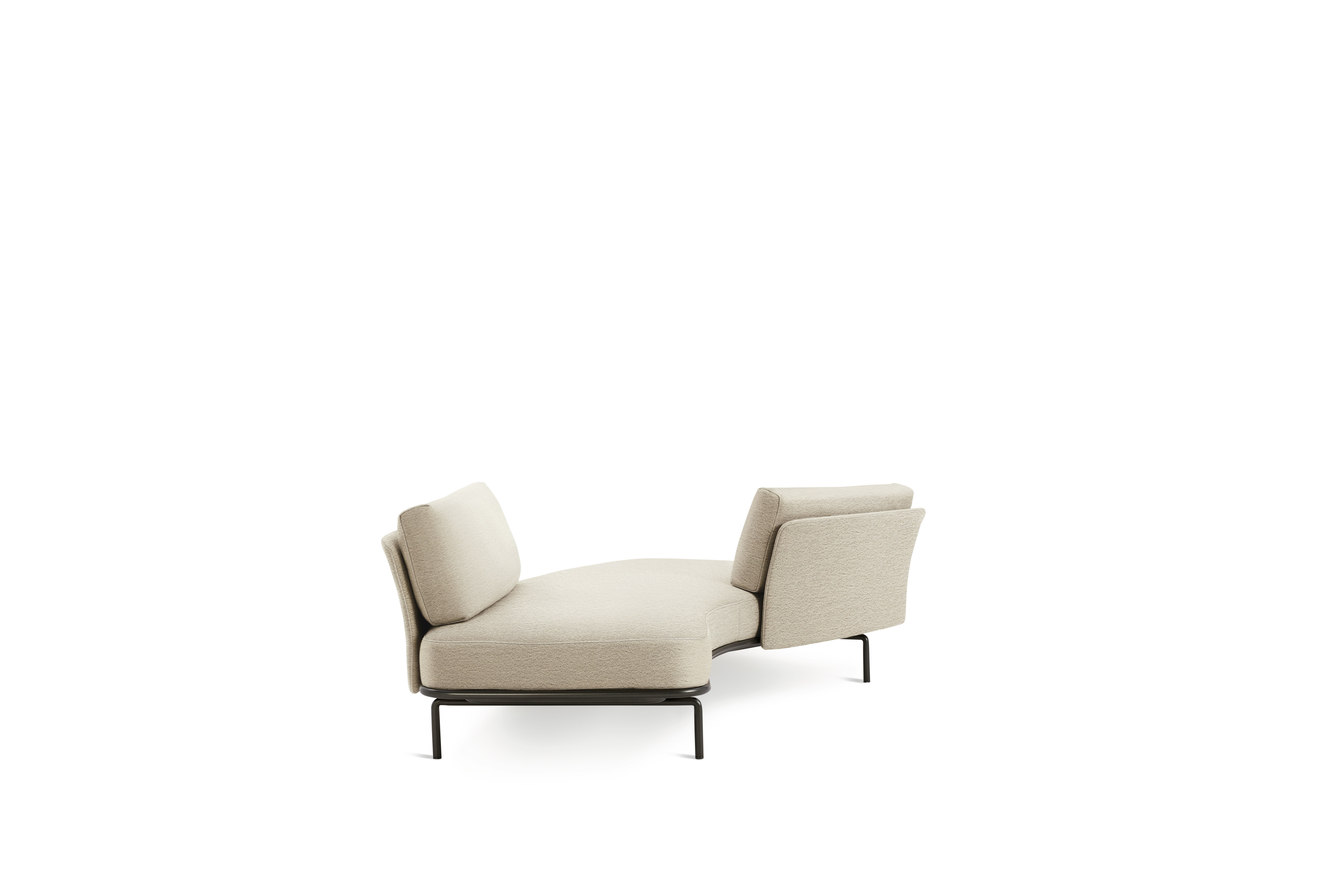 Panoramic Sofa - Left,  Medium / Large,  Curly,  Ivory,  Charcoal
