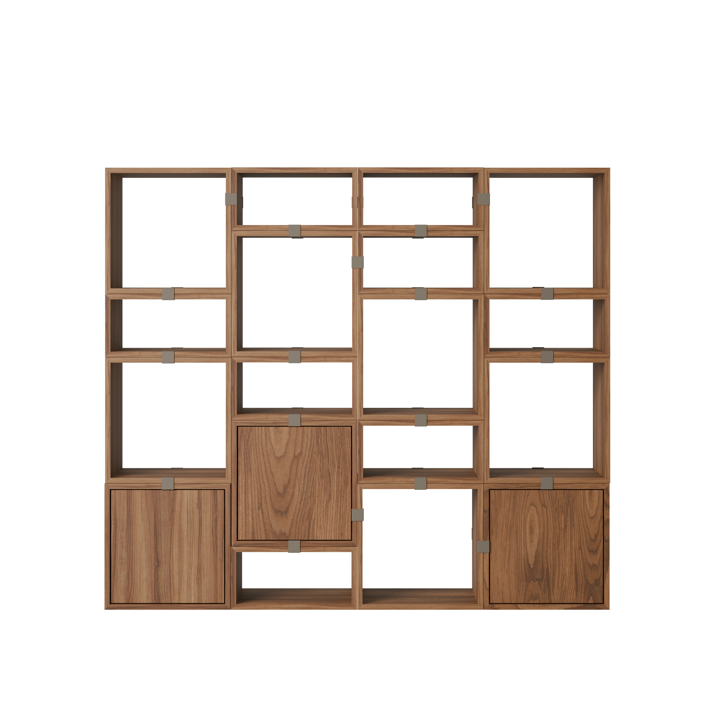 Stacked Storage Bookcase - Configuration 4, Walnut, No Base