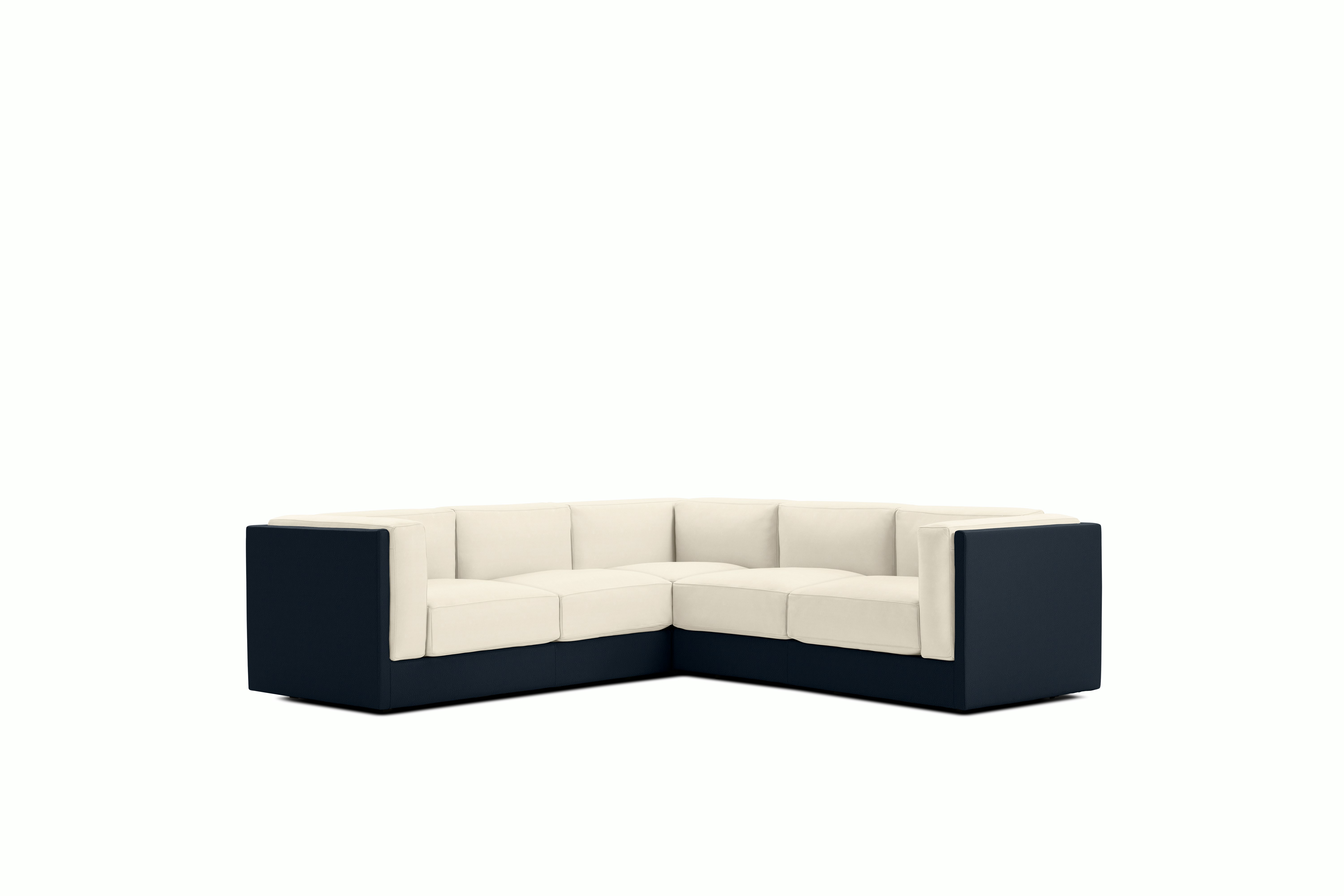Symme Corner Sectional - Leather Frame,  Prone Leather,  Sail,  Prone Leather,  Lotus