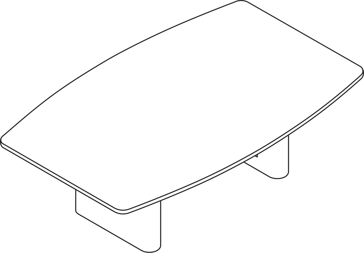 A line drawing - JD Conference Table | Boat Top | Racetrack Base