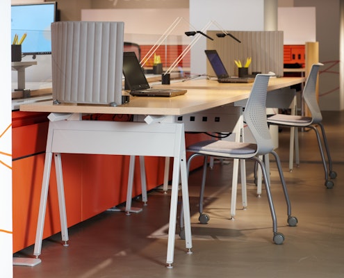 NeoCon 2015 Horsepower Pop Up Antenna Workspaces MultiGeneration by Knoll Sparrow Smokador KnollExtra benching sawhorse fence