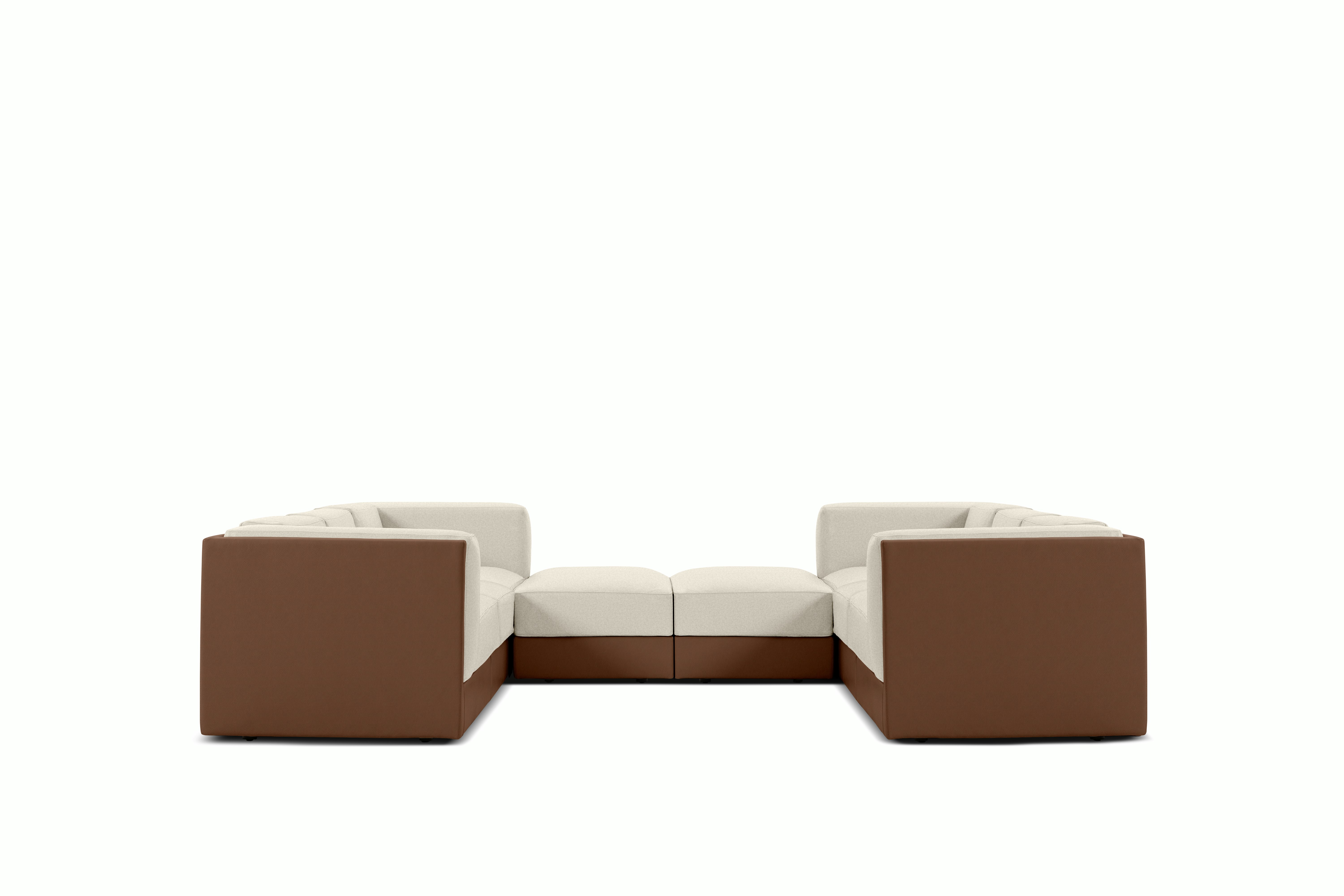 Symme U-Sectional - Leather Frame,  Prone Leather,  Ledge,  Pecora,  Cream