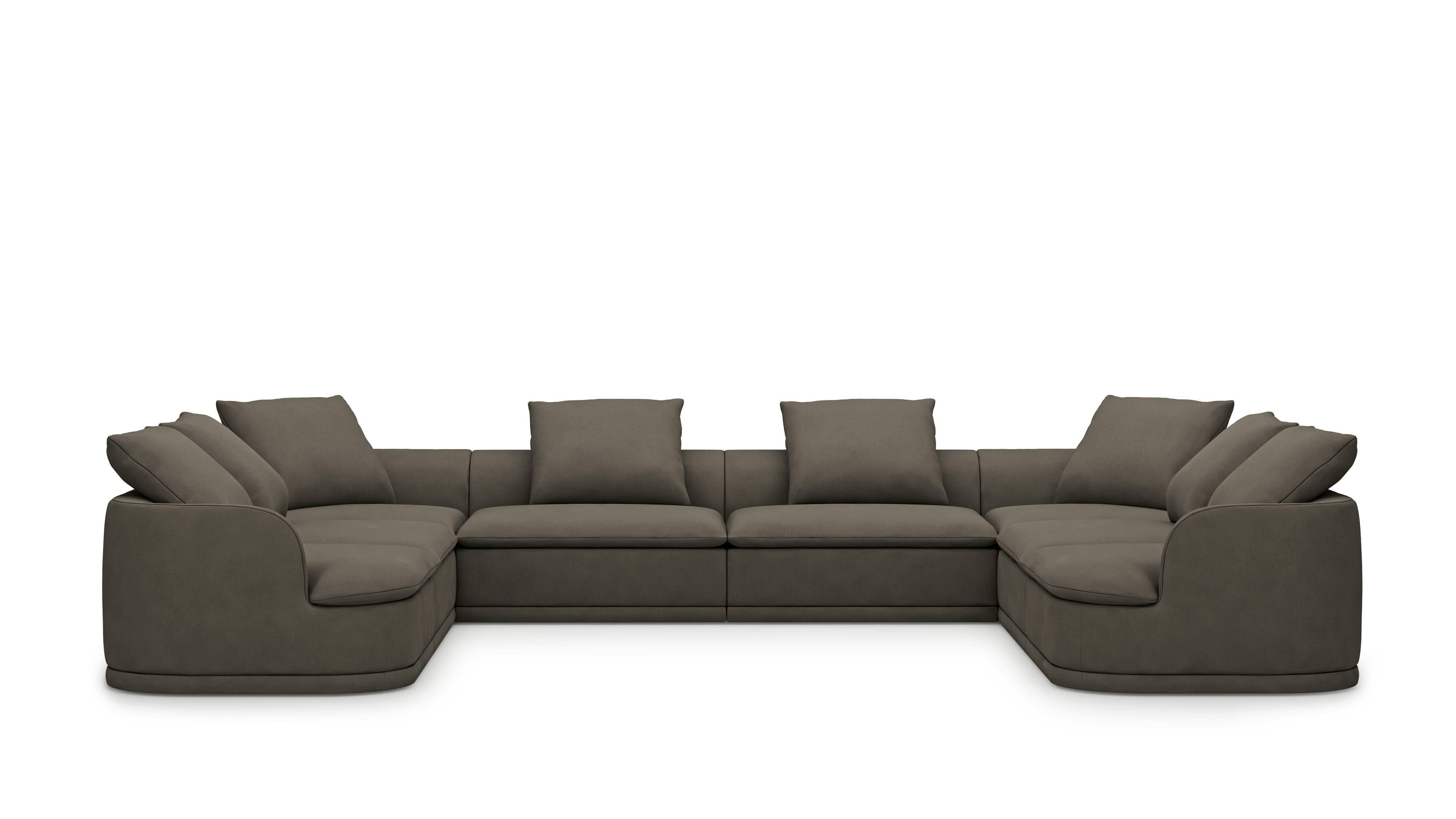 An Atlason Composed Modular Sofa U Shape Sectional in Robusta: Java viewed from the front.