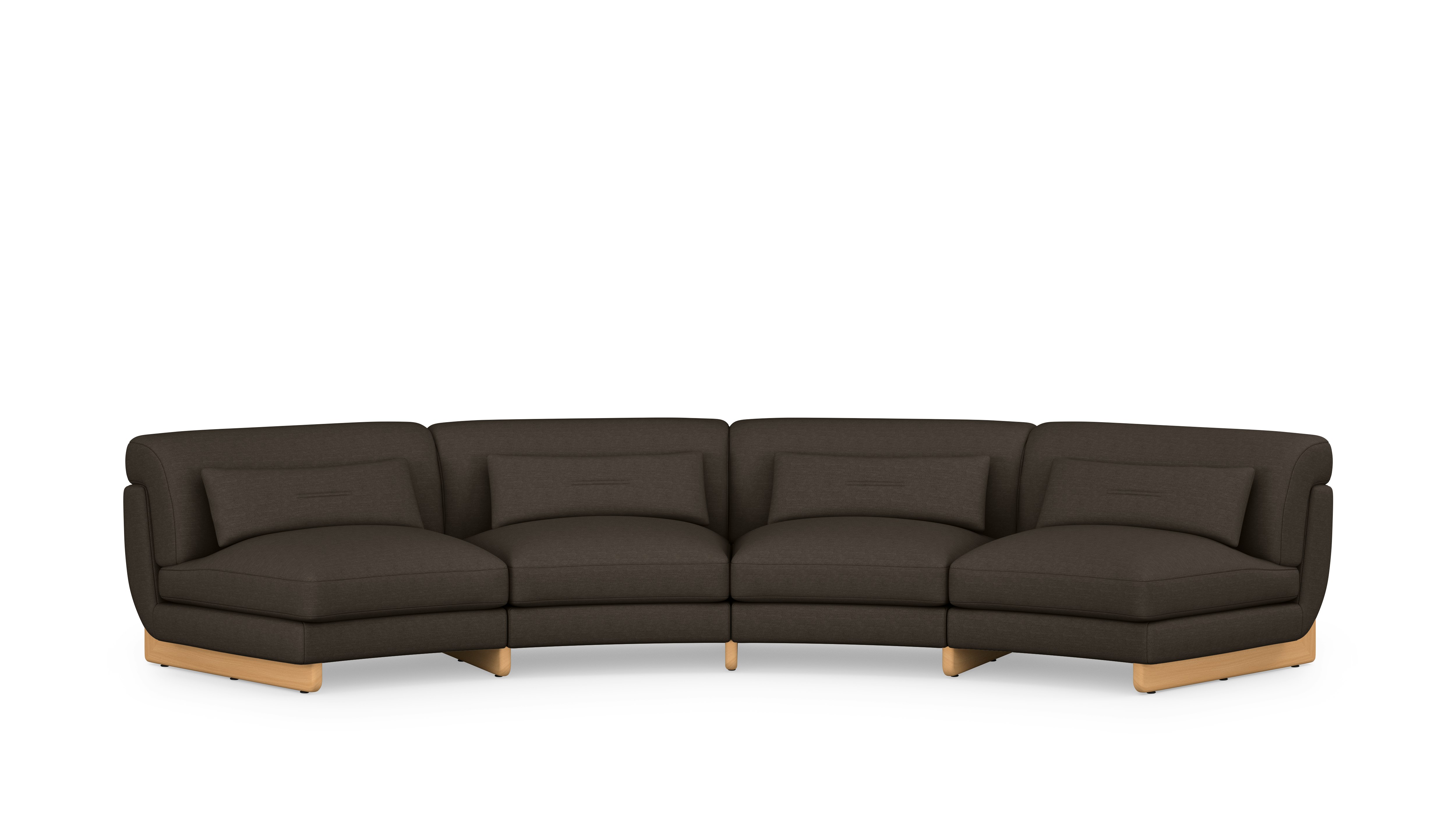 Contra Wedge Sectional - 4 Seat, Mode, Hollow, Oak